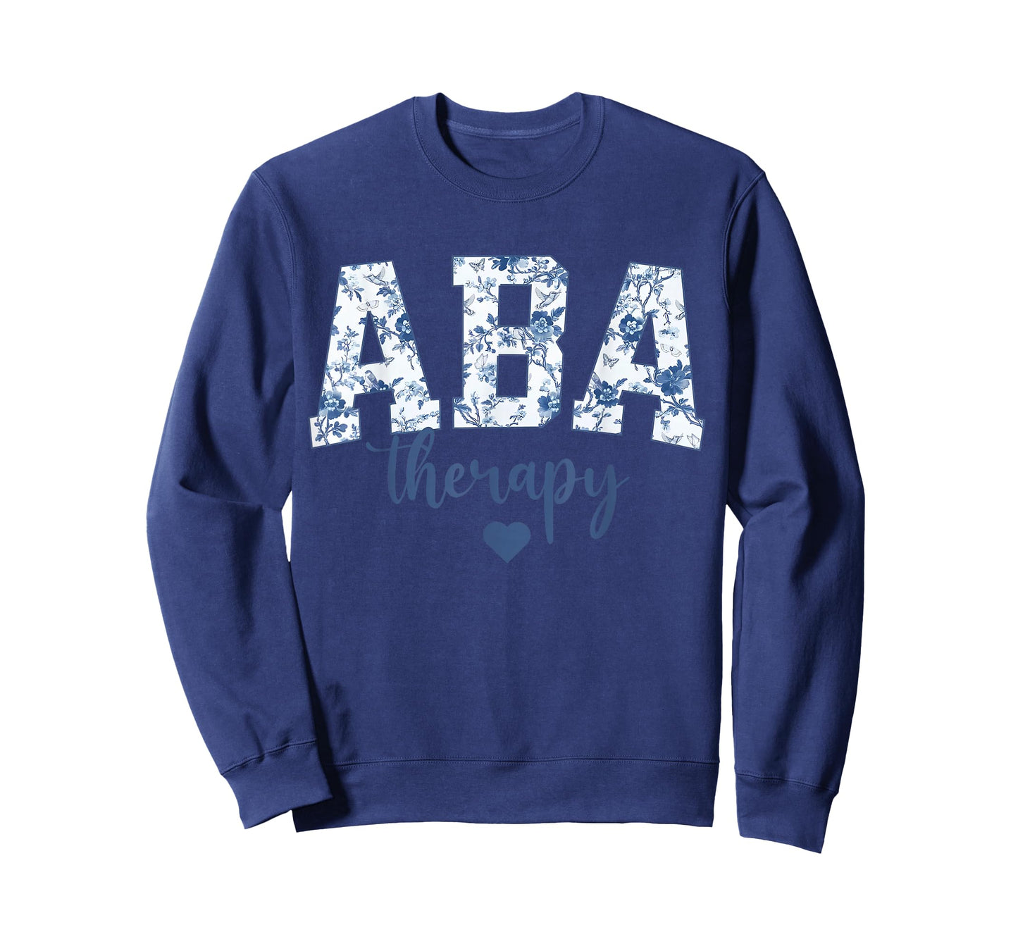ABA Therapy Floral Blue Wildflower RBT Behavior Therapist T-Shirt