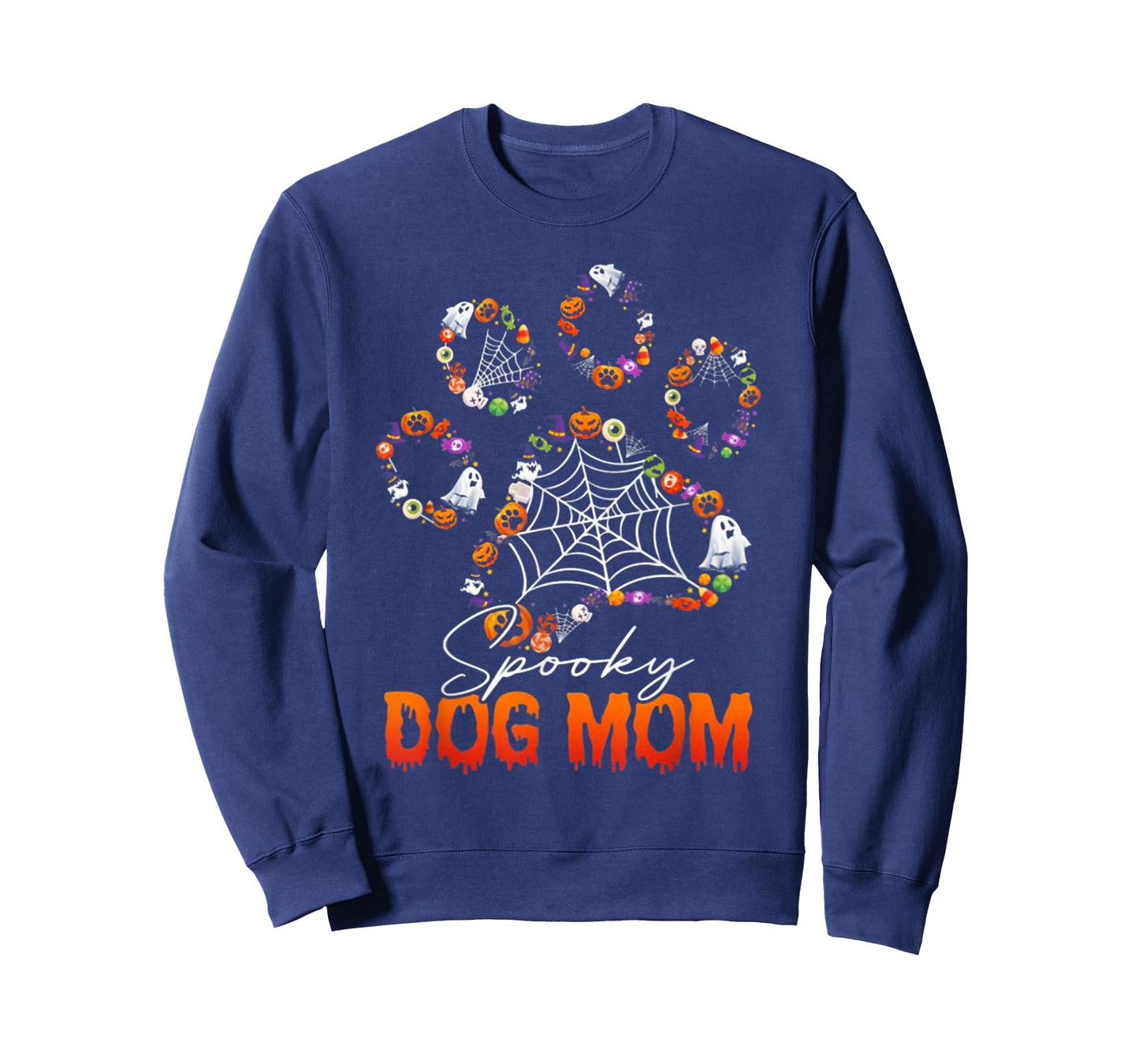 Spooky Dog Mom Cute Dog Paw Halloween T-Shirt