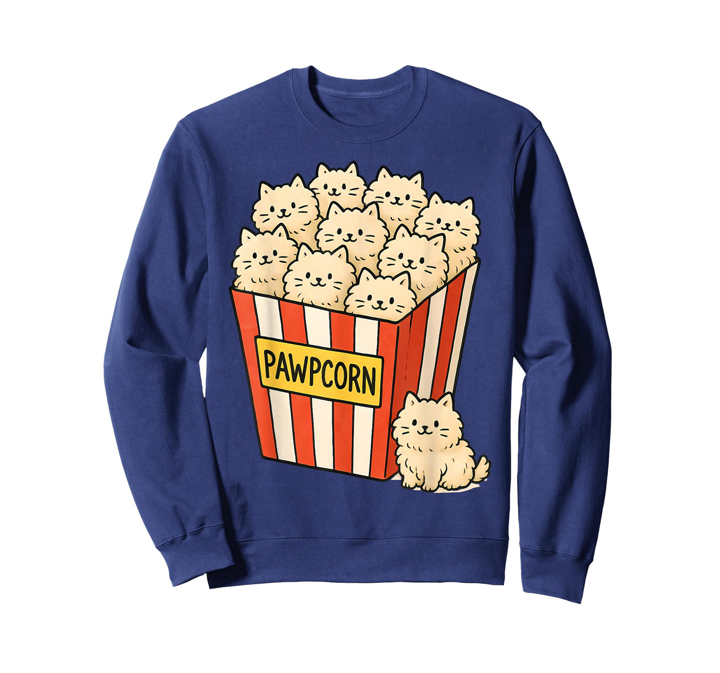 Funny Cat Owner Pawpcorn Popcorn Pun Cute Kittens Cat Lover T-Shirt