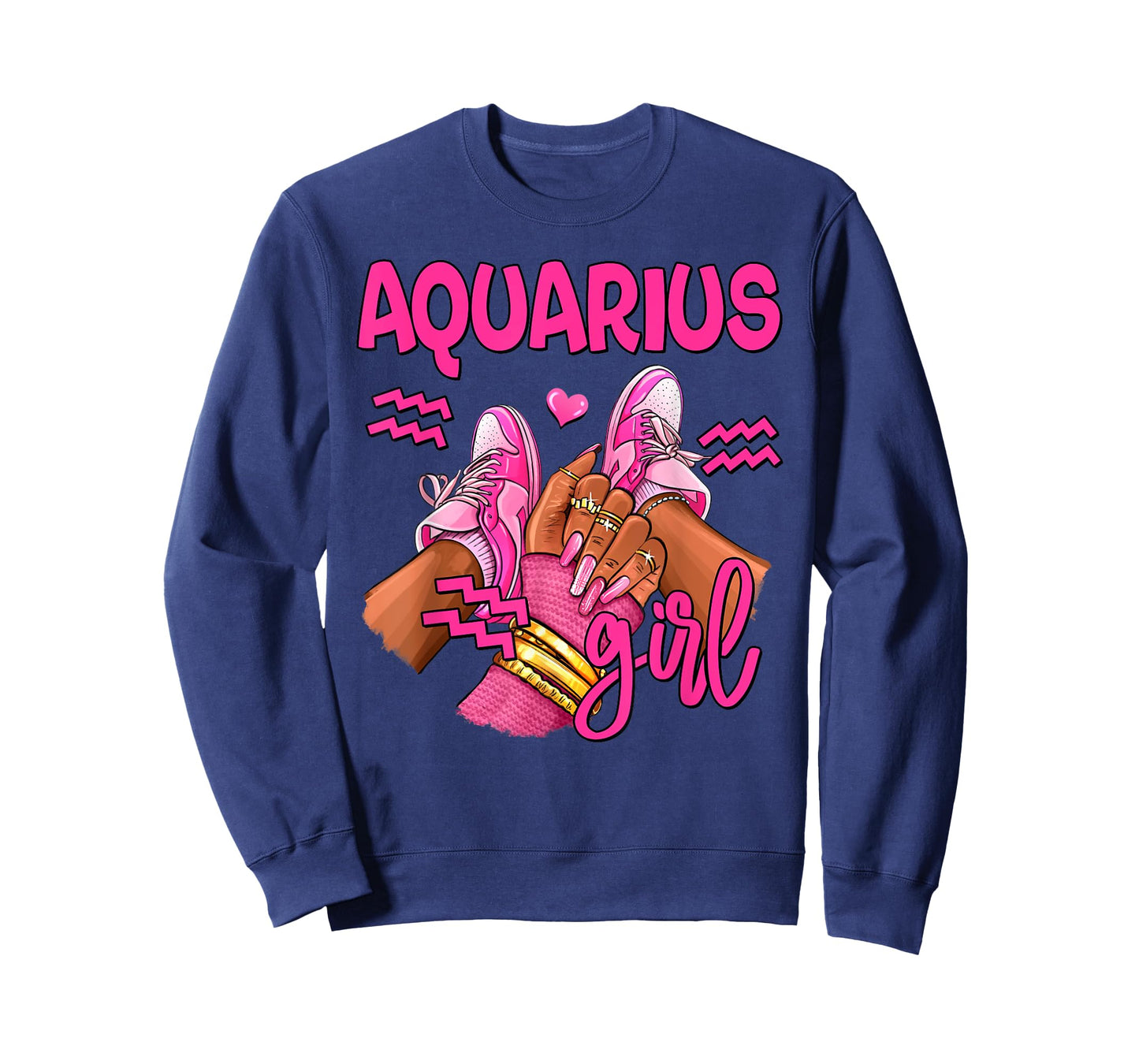 Aquarius Girl Birthday Queen Women Sneakers Zodiac Sign T-Shirt