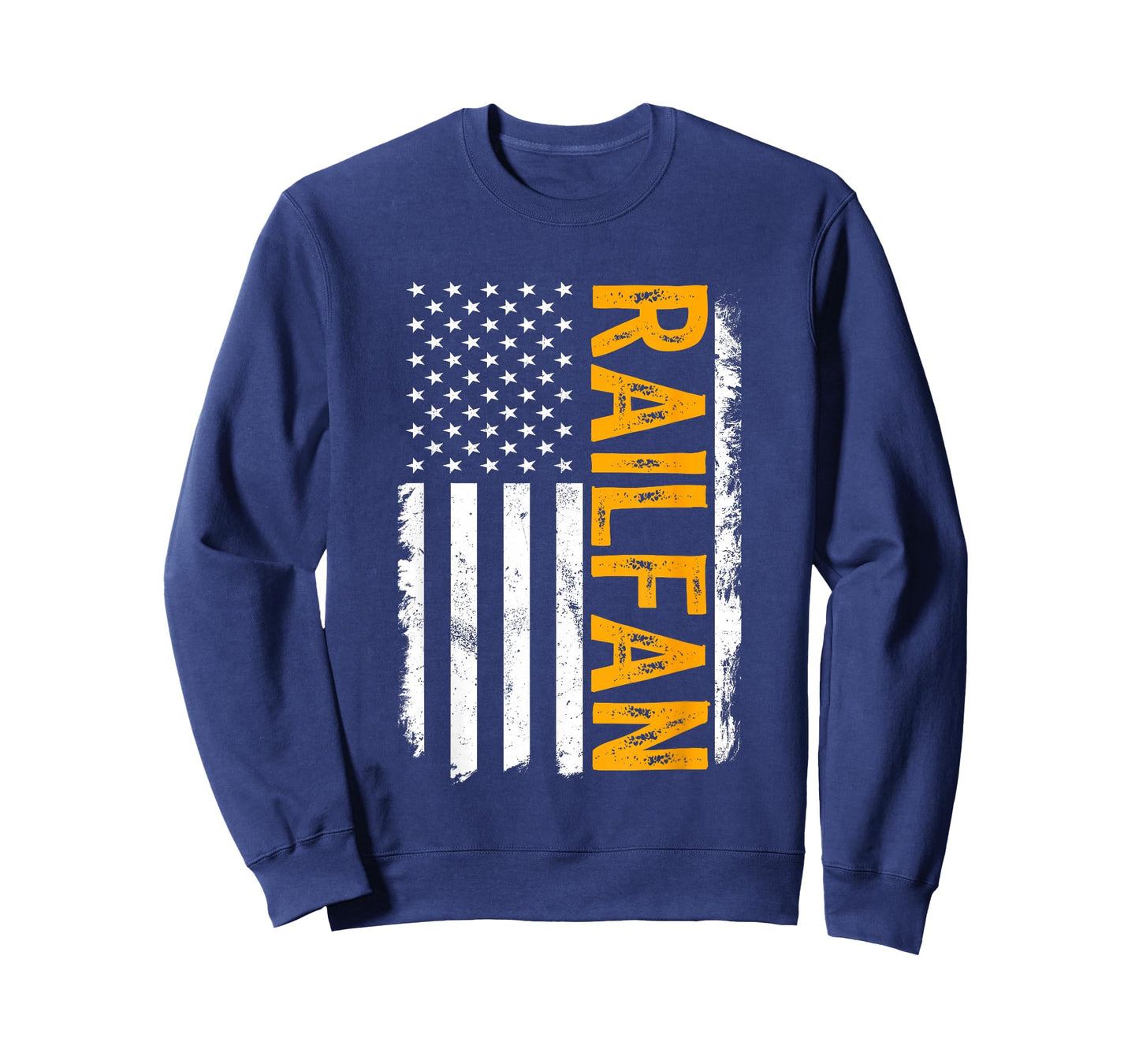Railfan American Flag, Train Buff, Rail Buff, Trainspotter T-Shirt