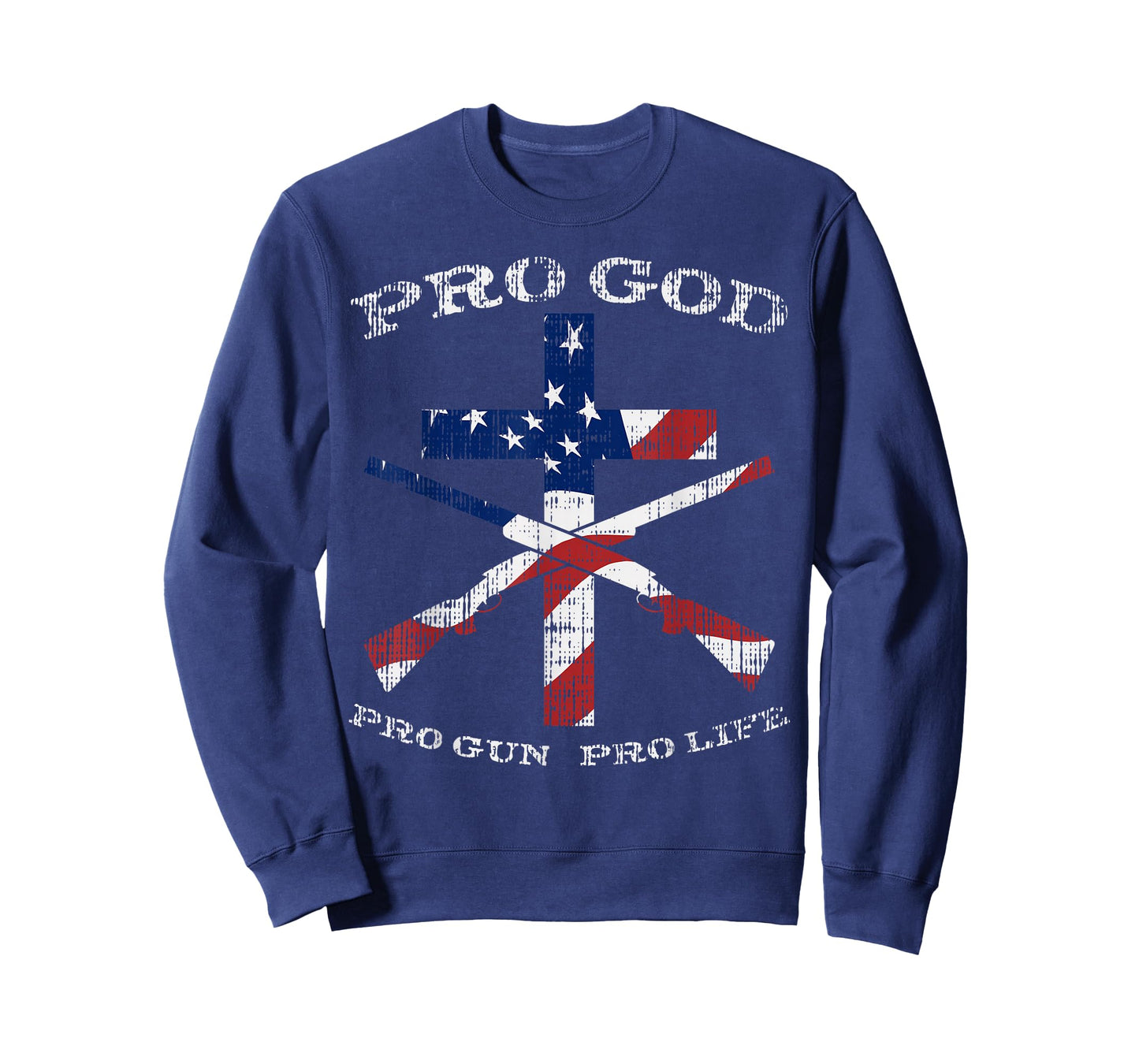 Pro God Gun Life Cross American Flag Patriotic Support Gift T-Shirt