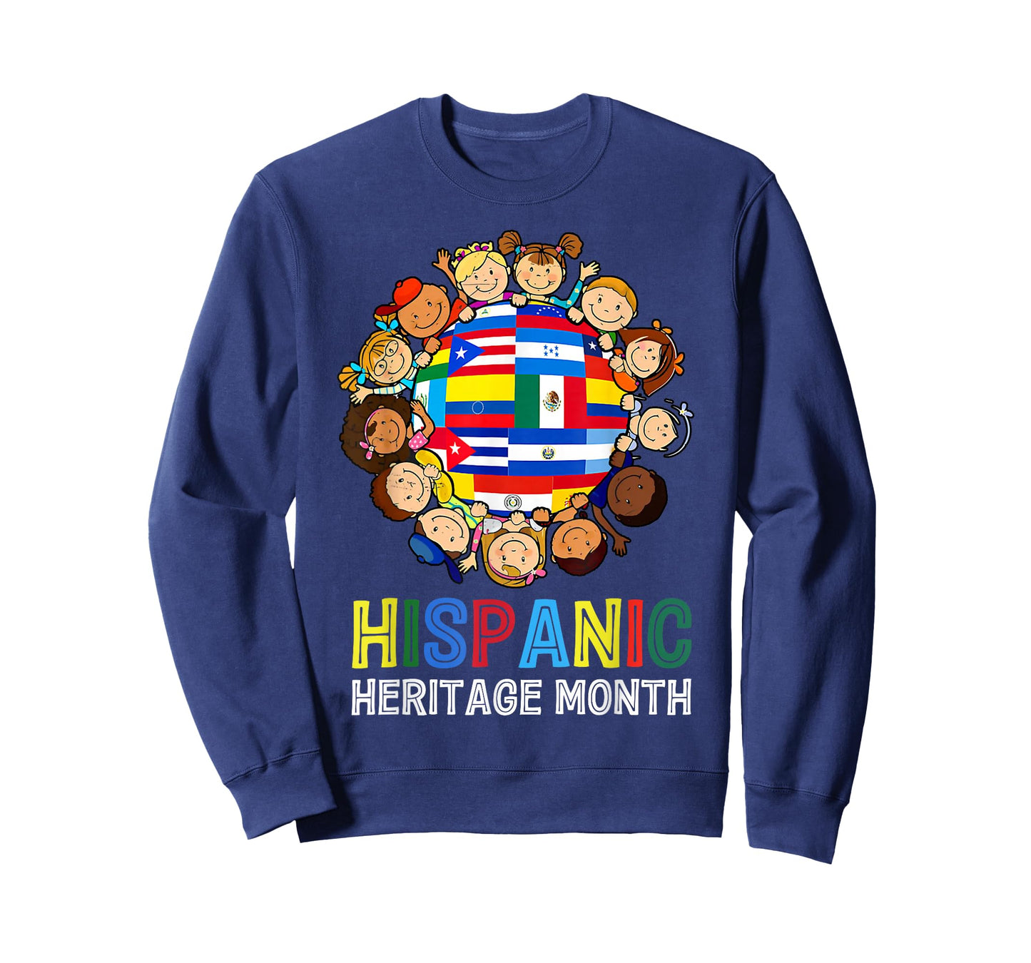 Hispanic Heritage Month Earth Childs Latin Flag Boy Girl Kid T-Shirt