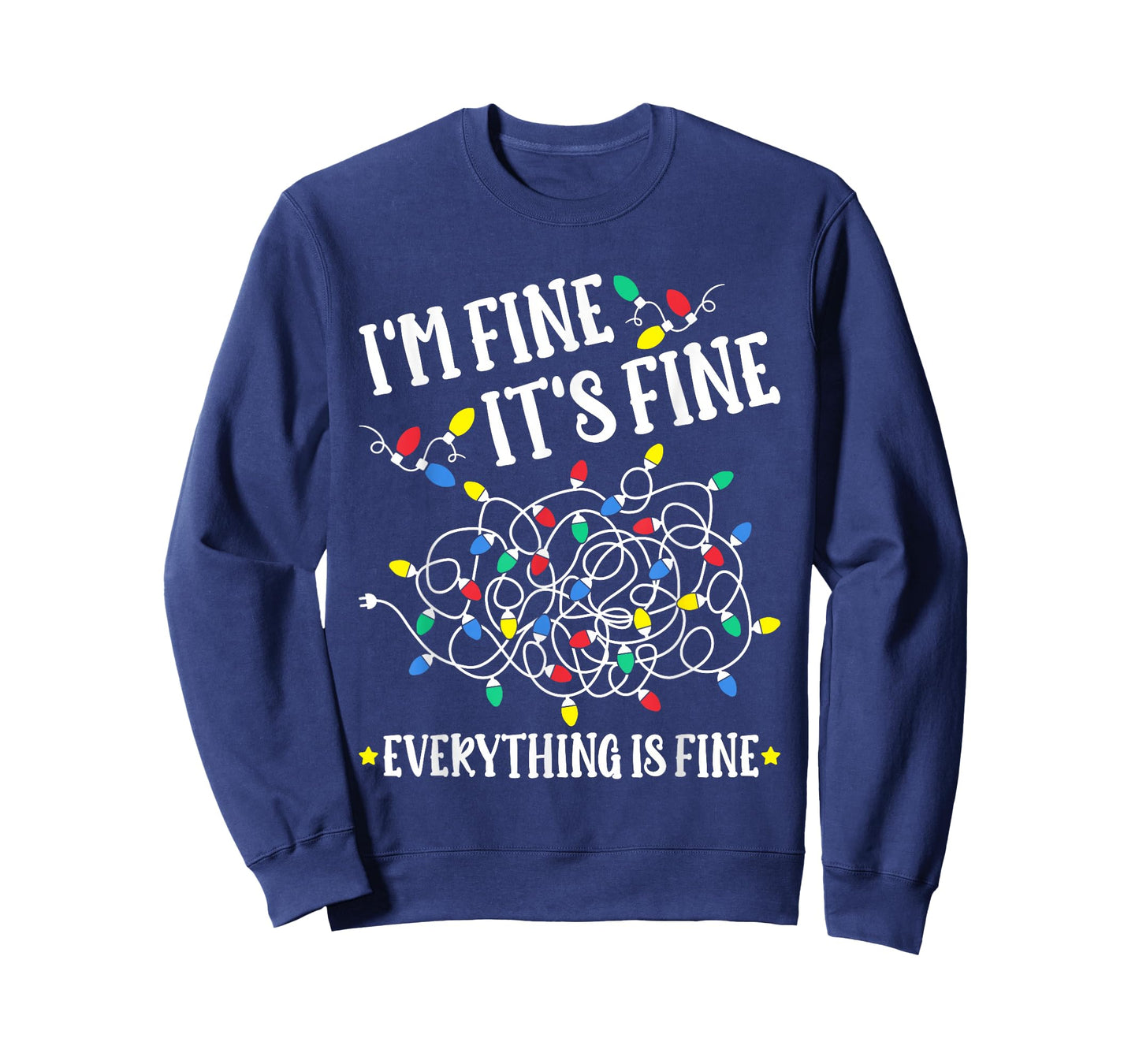 Christmas 2025 Lights I'm Fine It's Fine Everything Is Fine T-Shirt
