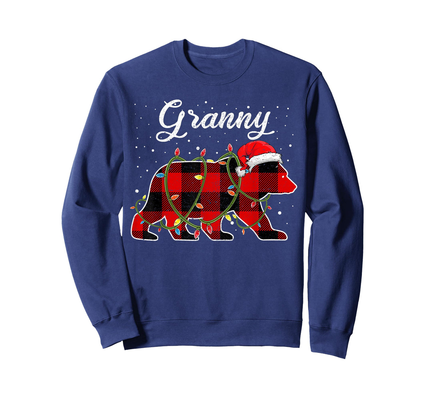 Granny Bear Shirt, Red Buffalo Plaid Grandma Bear Pajama T-Shirt