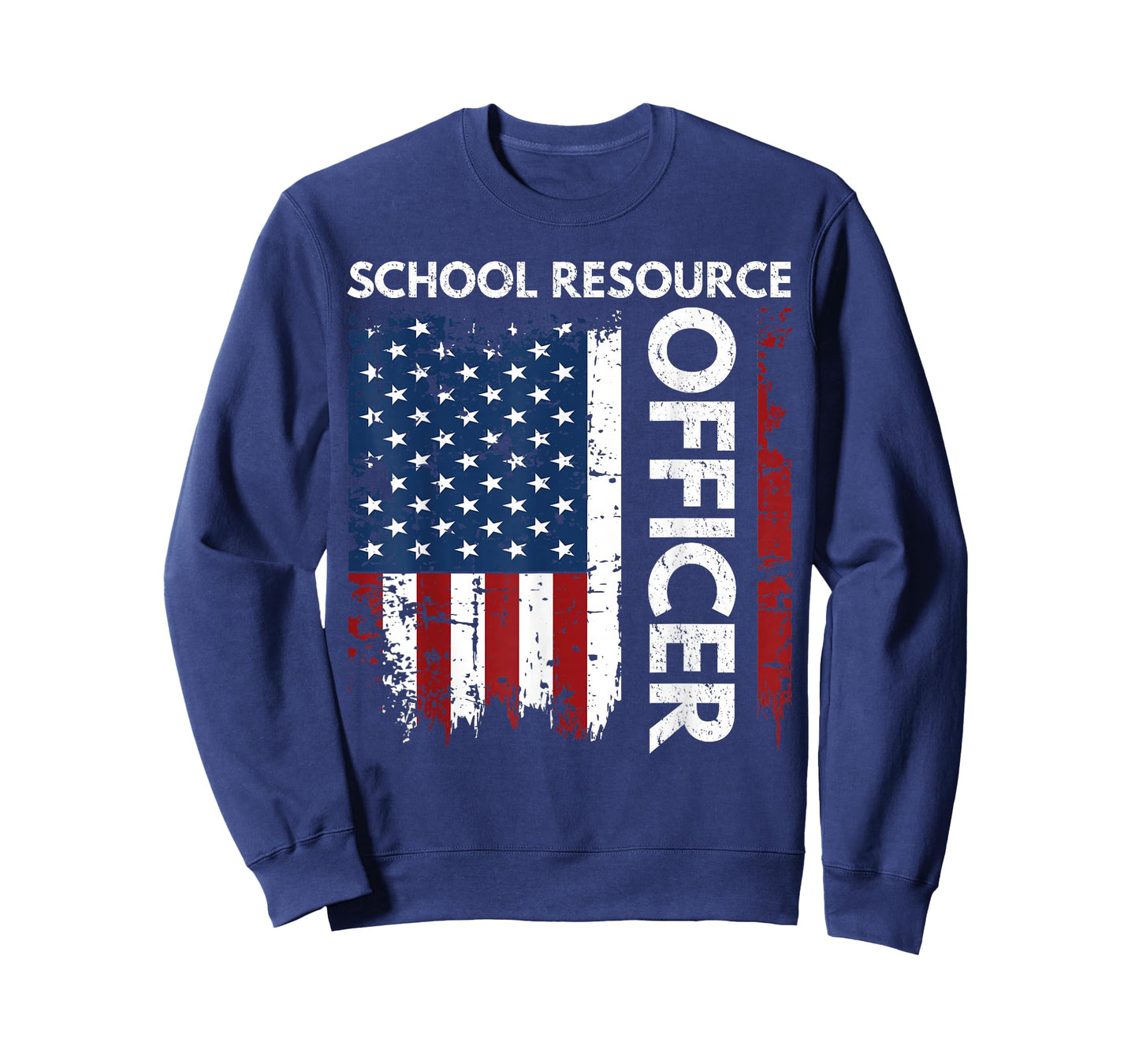 Funny School Resource Officer Gift SRO USA Flag T-Shirt for Women Men