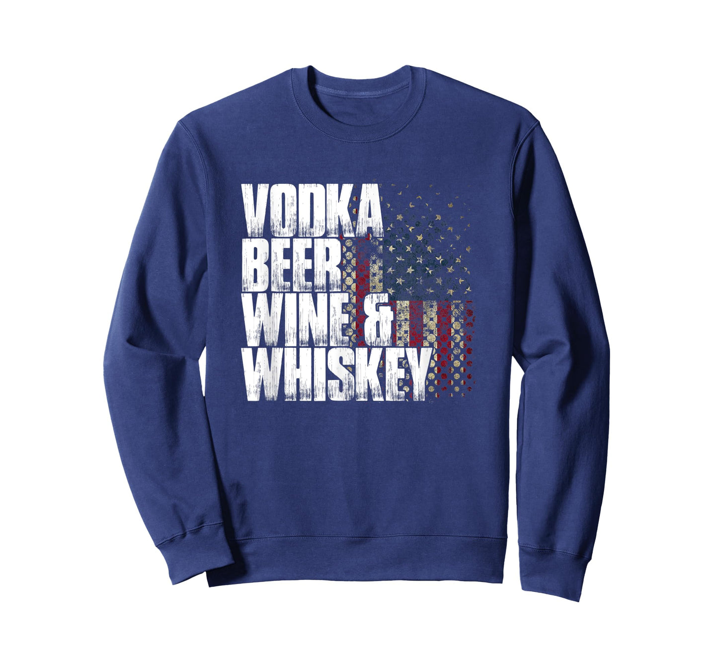 Vodka Beer Wine & Whiskey Shirt | Funny Patriotic US Flag