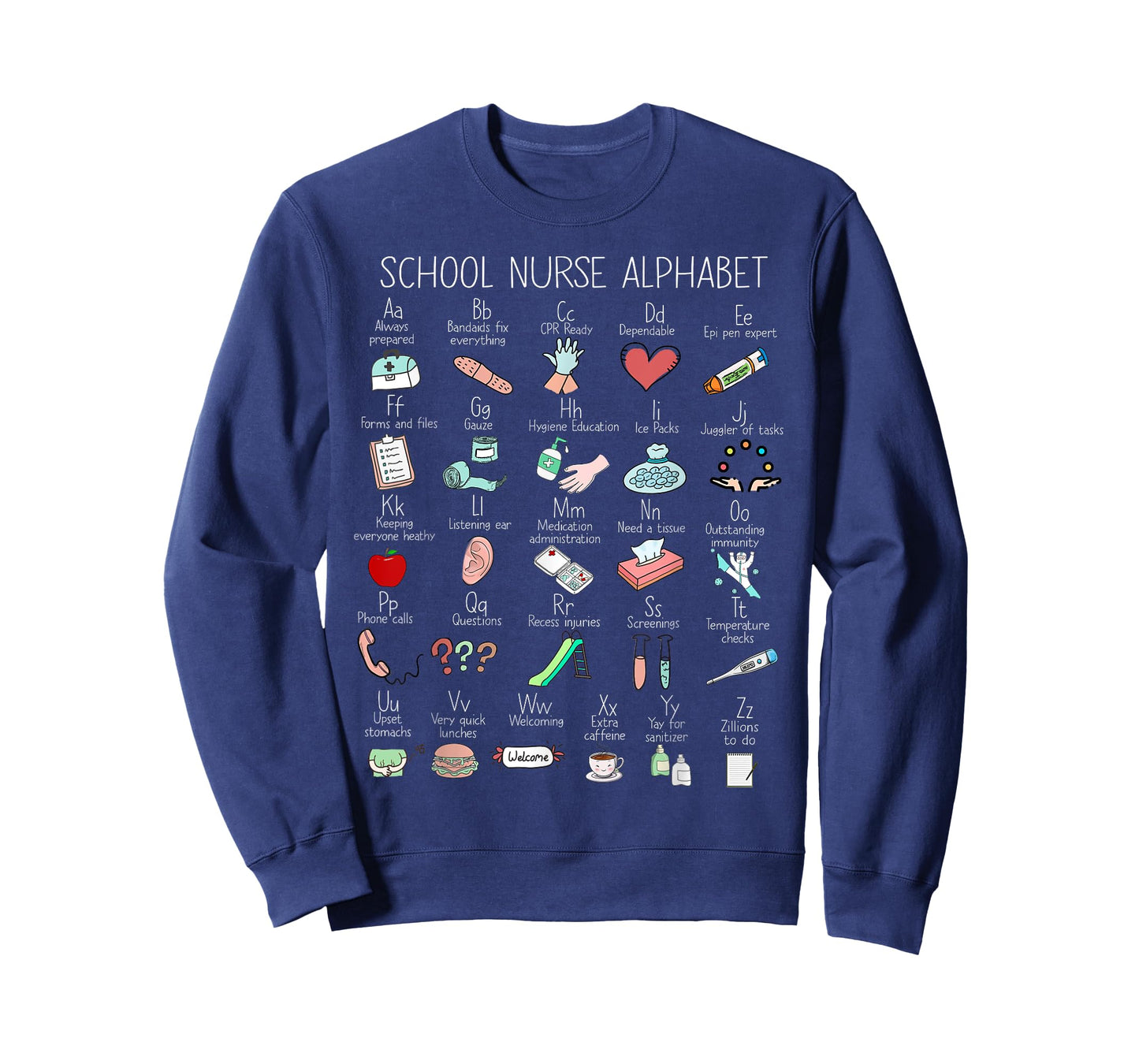 ABC School Nurse Alphabet Nurse Appreciation Nurse Educator T-Shirt