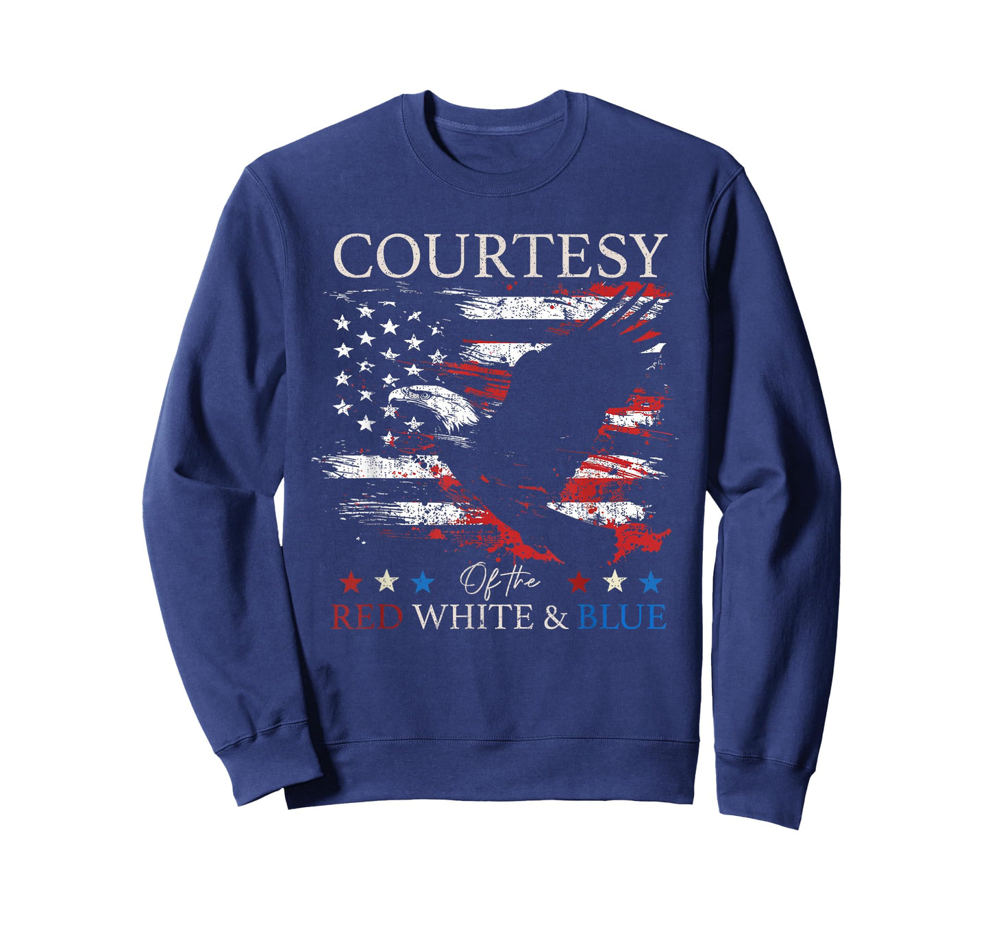 Courtesy of The Red White and Blue Vintage US Flag July 4th T-Shirt