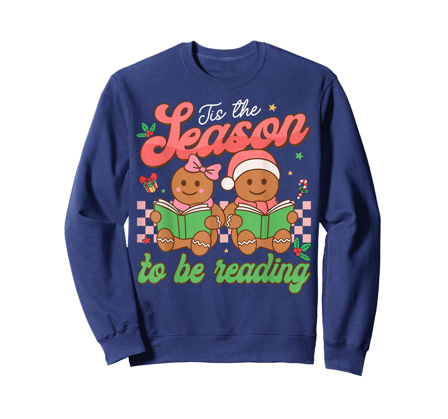 Tis The Season Book Reading Gingerbread Teacher Librarian T-Shirt