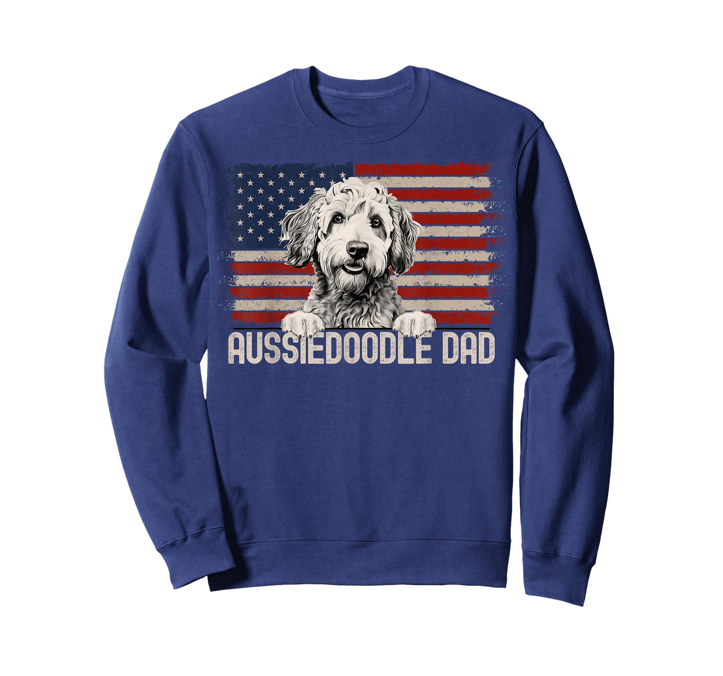 Best Dog Dad Ever American Flag - Aussiedoodle Dad T-Shirt