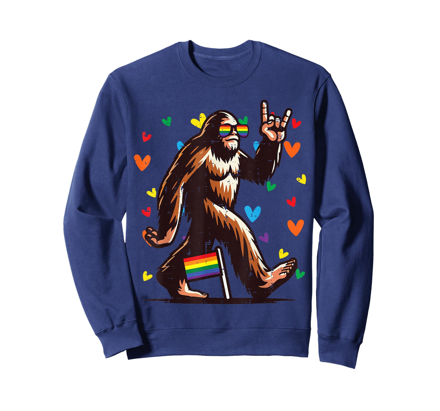 Gay Pride Month Bigfoot Sasquatch LGBTQ Ally Rainbow Men T-Shirt