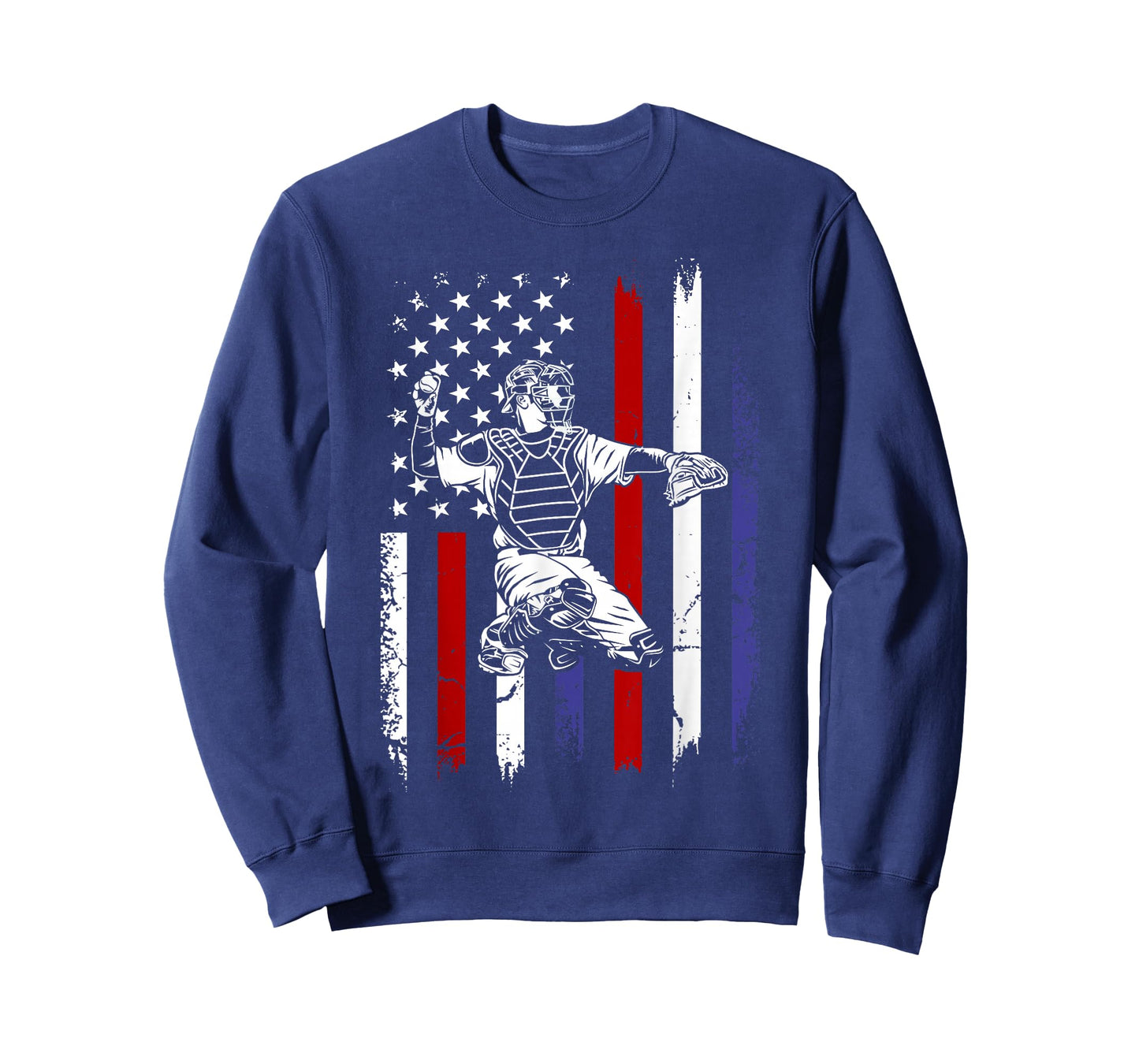 Baseball American Flag Patriotic Catcher 4th of July T-Shirt