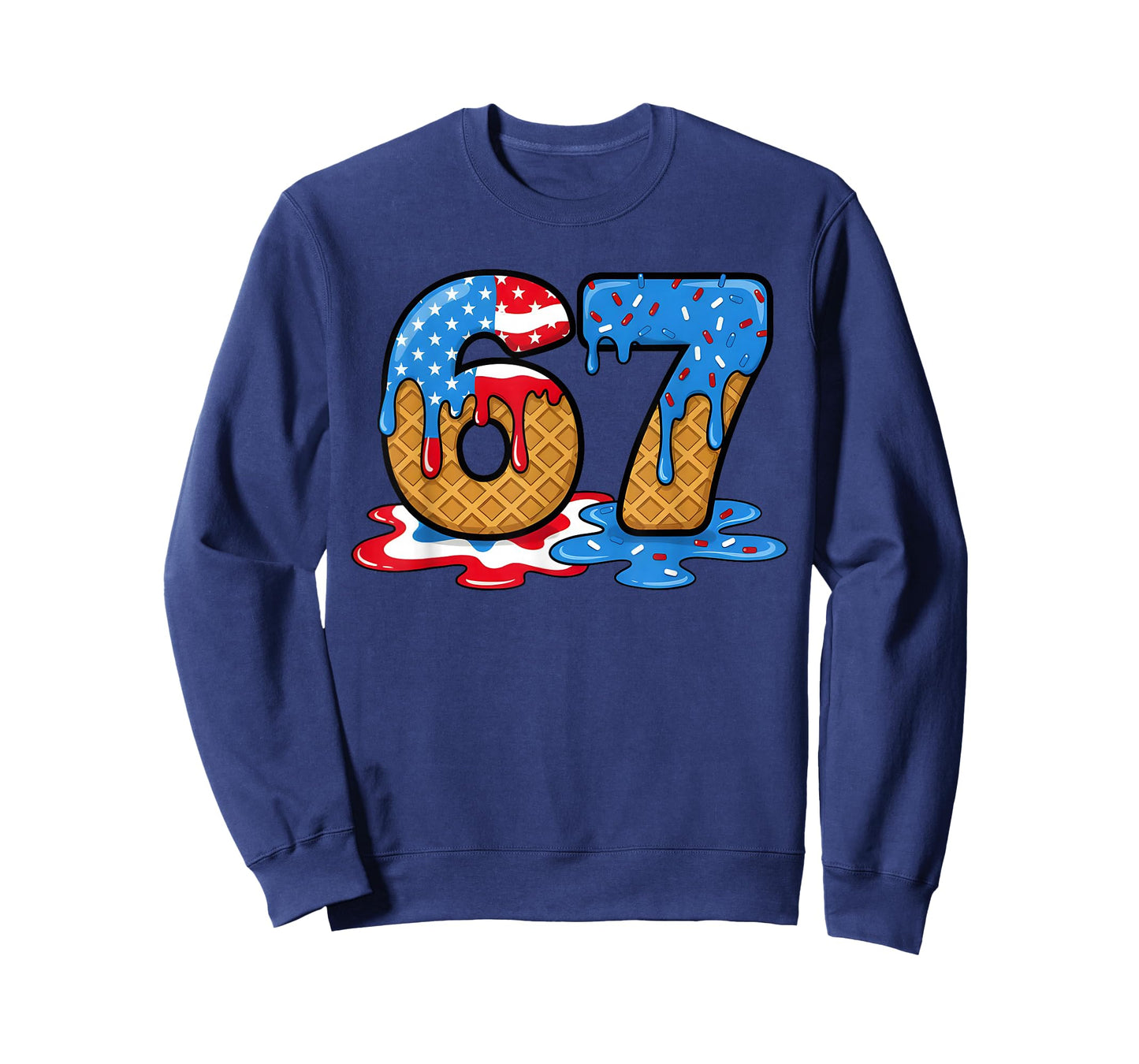 67 Ice Cream Drip Meme Funny Six Seven Gen Alpha Slang T-Shirt