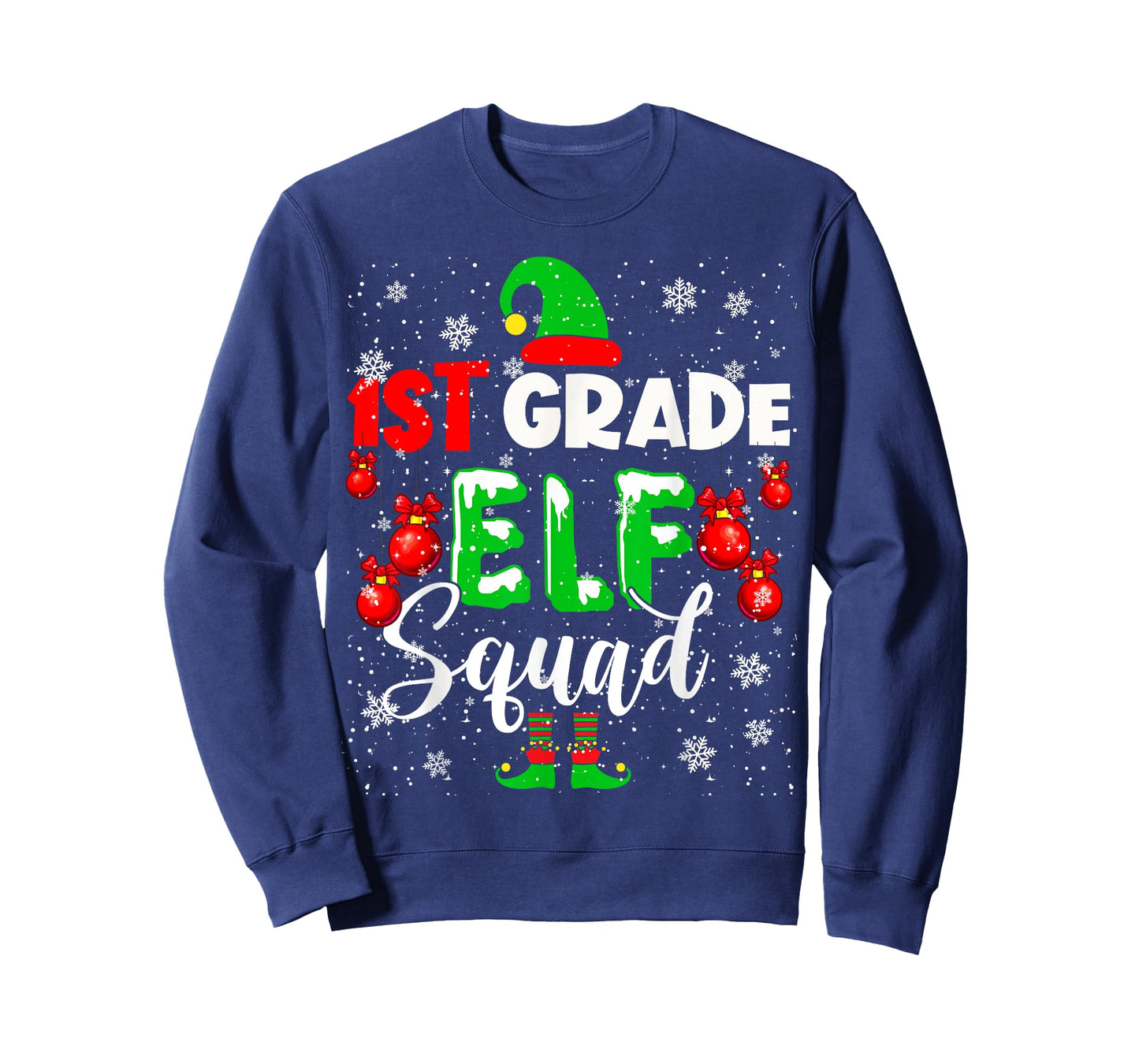 1st Grade ELF Squad Funny Christmas ELF Kids Teacher Group T-Shirt
