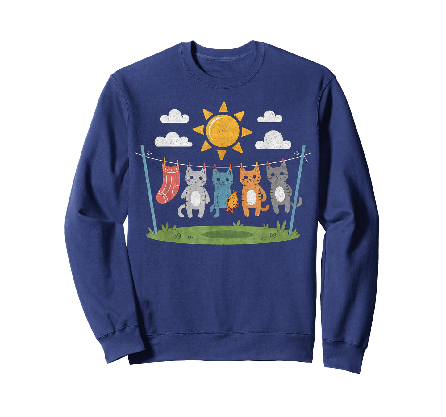 Cute Cats Hanging on a Clothes Line Funny Cat T-Shirt