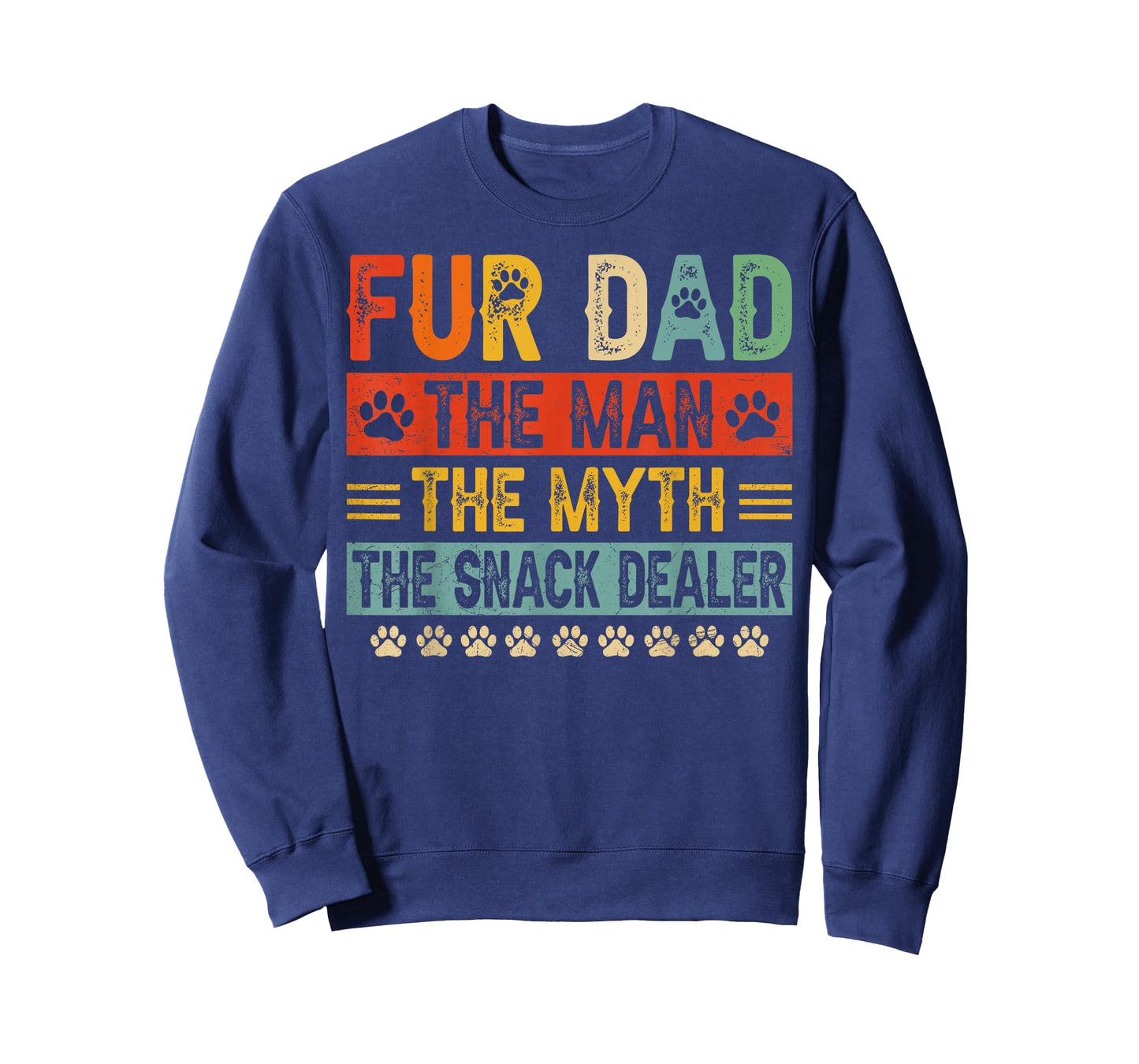 Fur Dad Man Myth Snack Dealer Funny Paw Cat Dog Father's Day T-Shirt