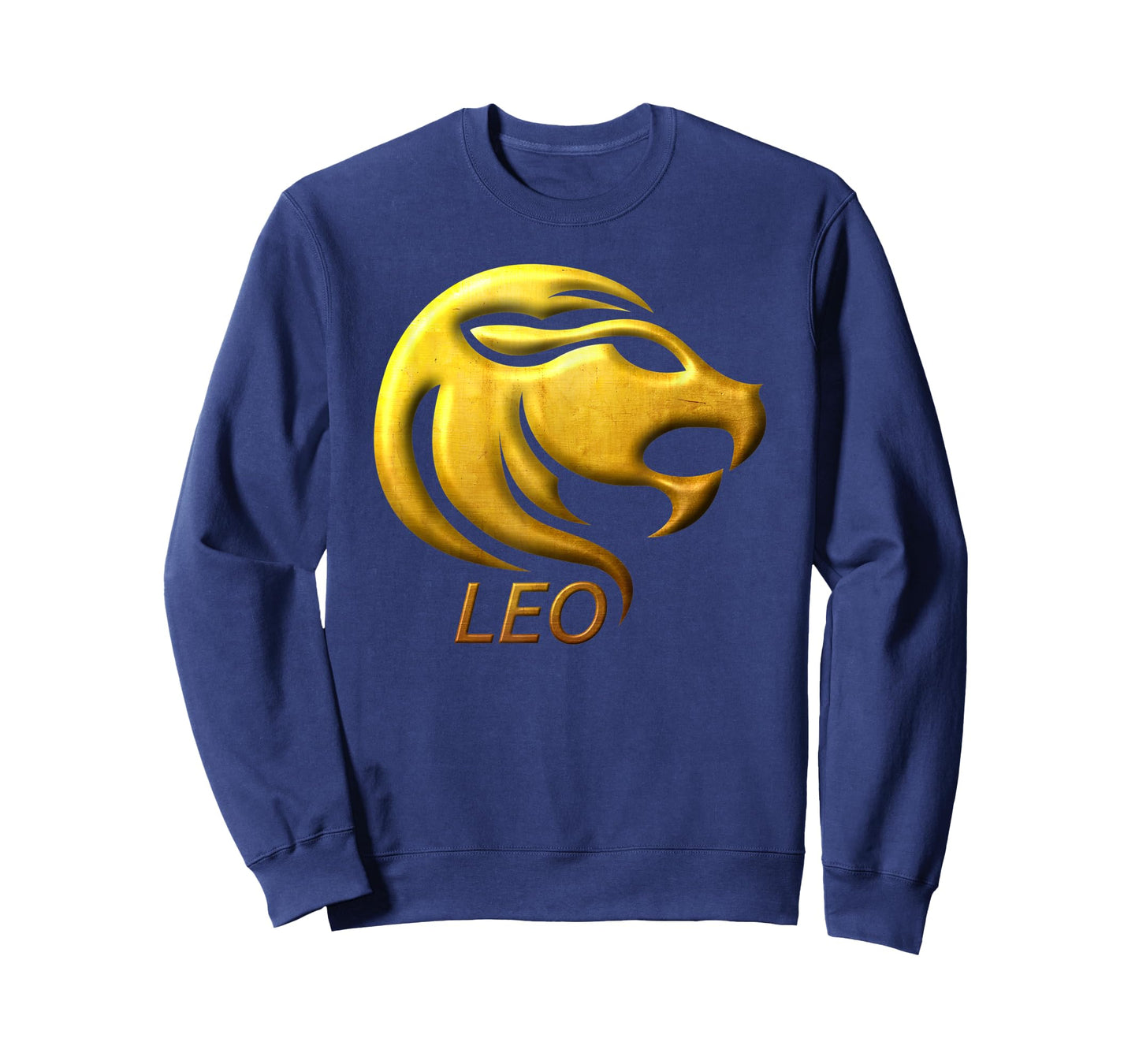 Golden Leo Zodiac Sign T-Shirt Relief looks like Stamped