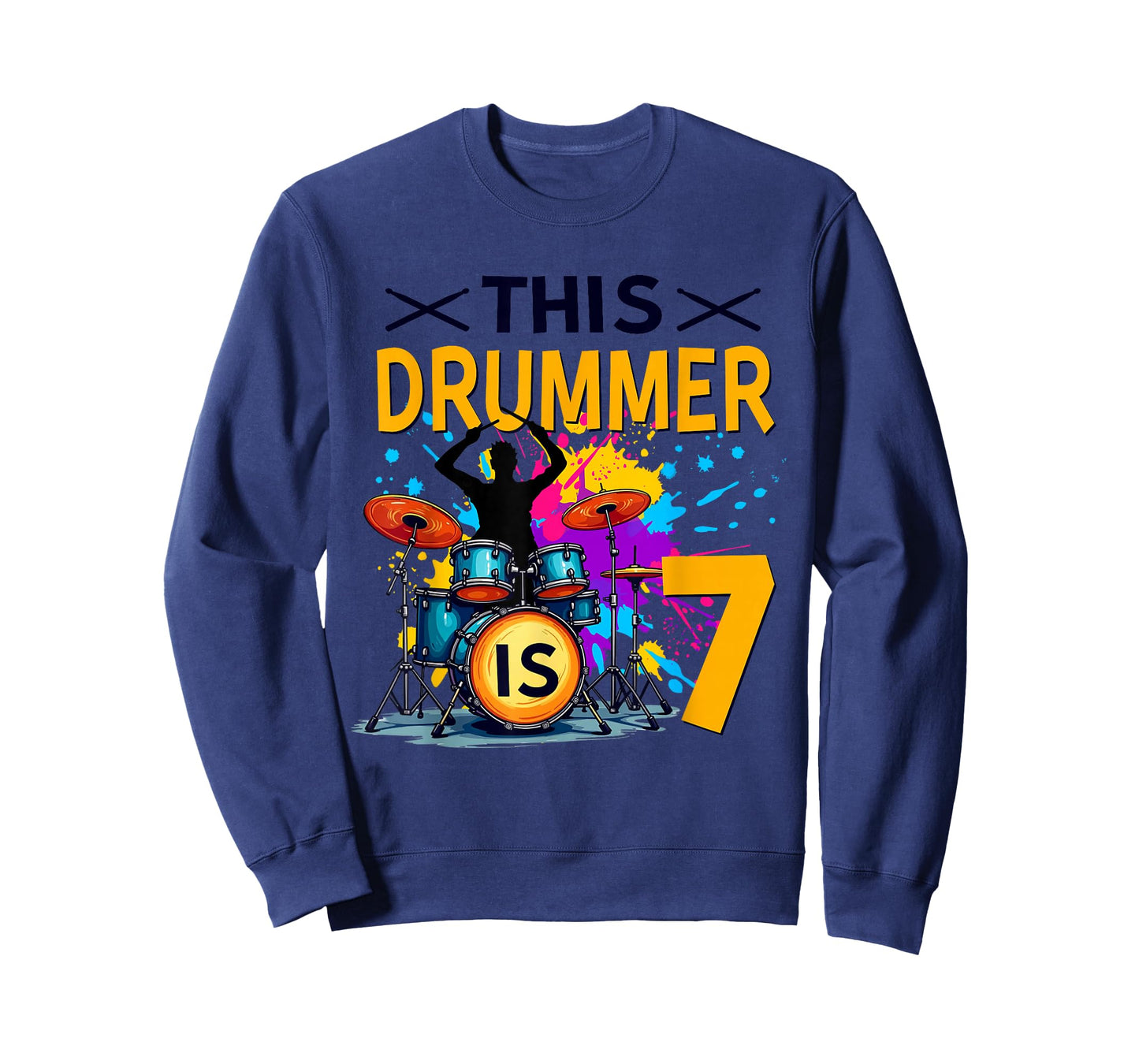 This Drummer is 7 Year Old Birthday Drumming Themed T-Shirt
