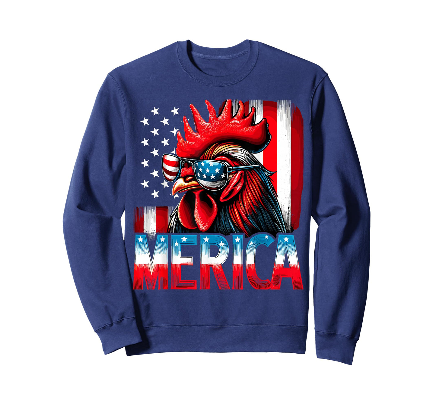 Patriotic Chicken USA Flag Merica Chicken 4th of July T-Shirt