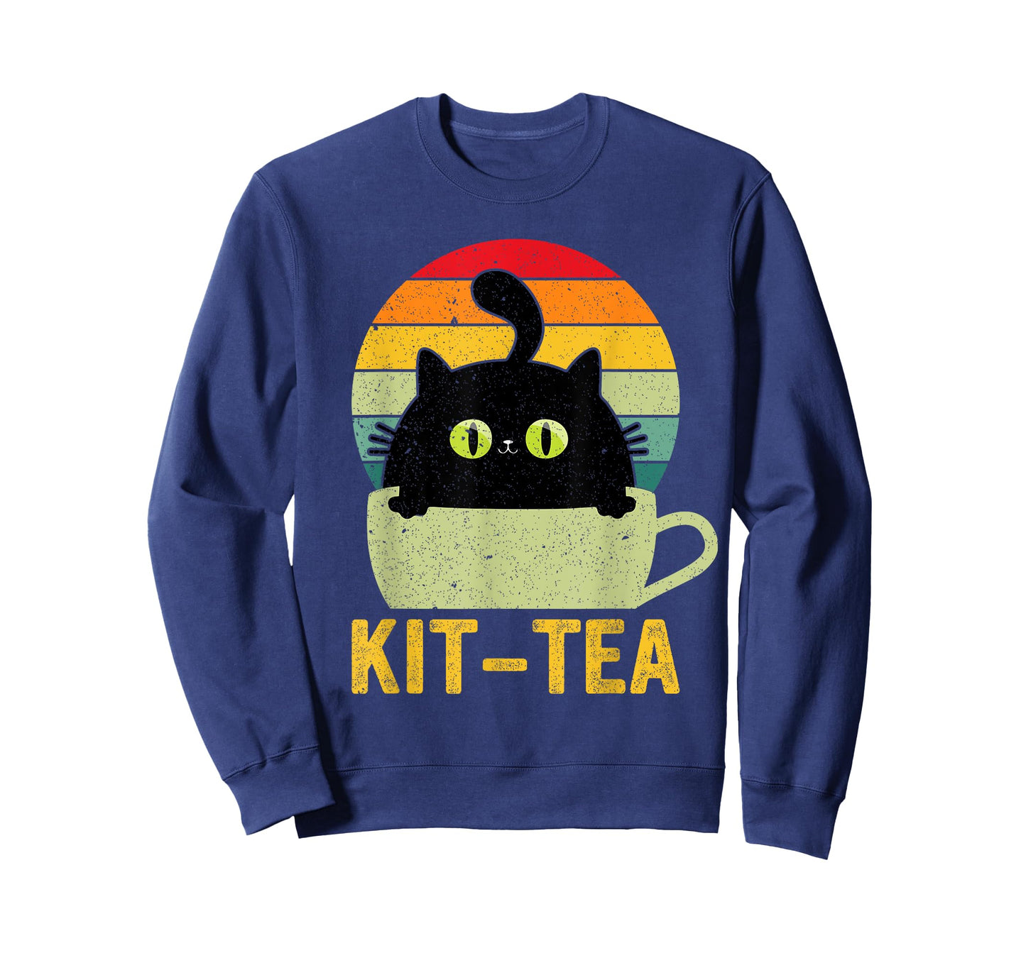Kit Tea Black Kitty Cat Tea Lover Men Women Girls Kids T-Shirt