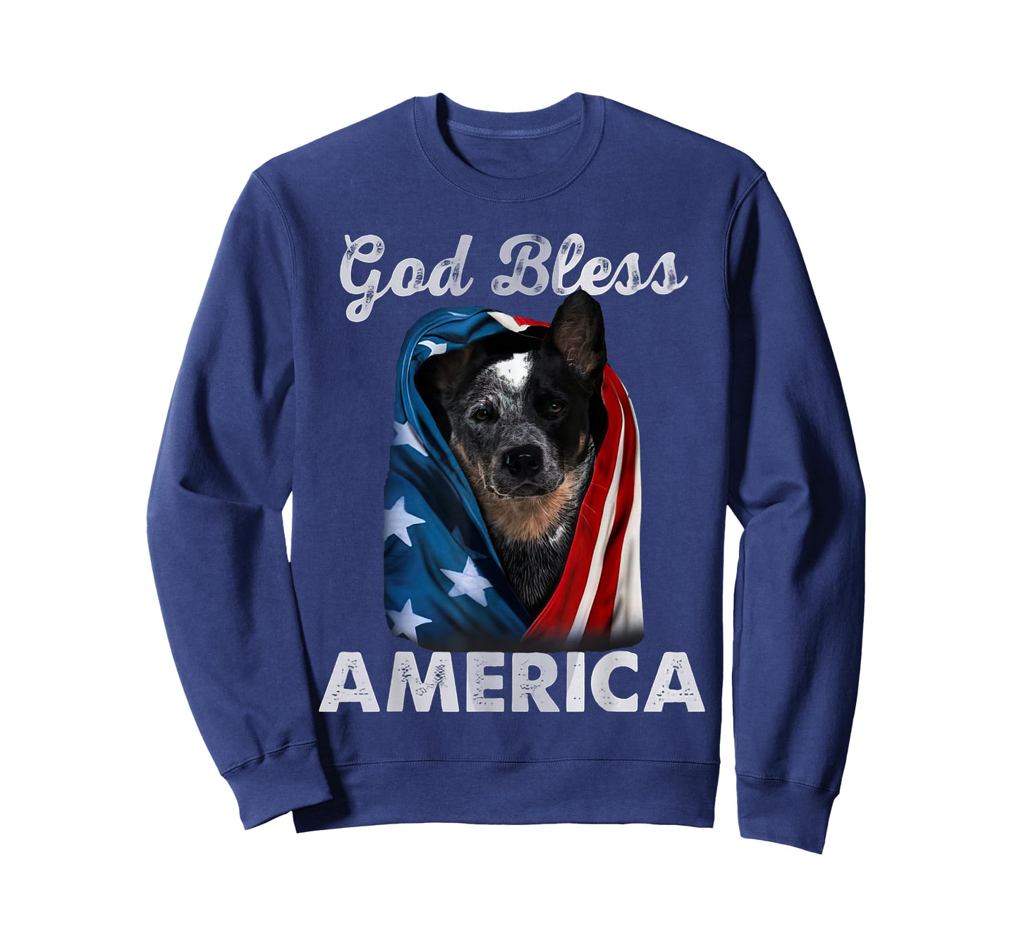 Blue Heeler Dog American USA Flag 4th of July Dog Lover T-Shirt