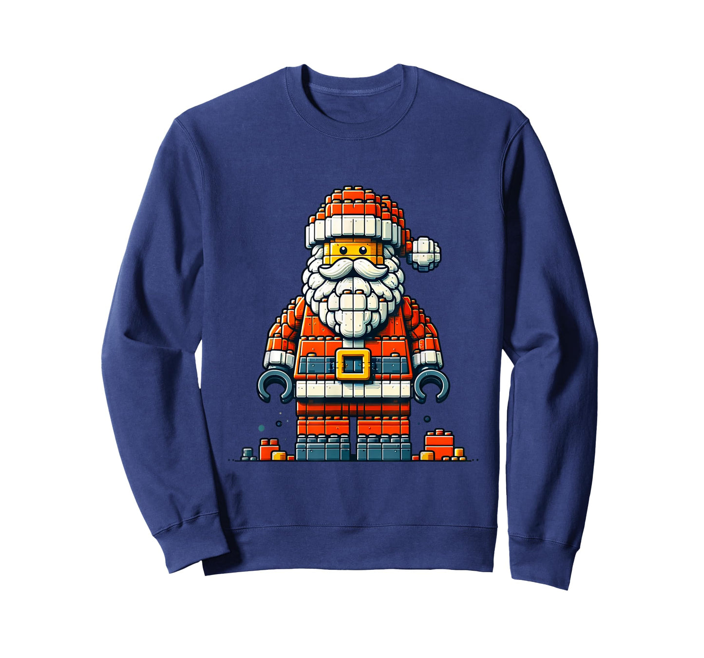 Christmas Builder Block Brick Building Santa Face Mens Boys T-Shirt