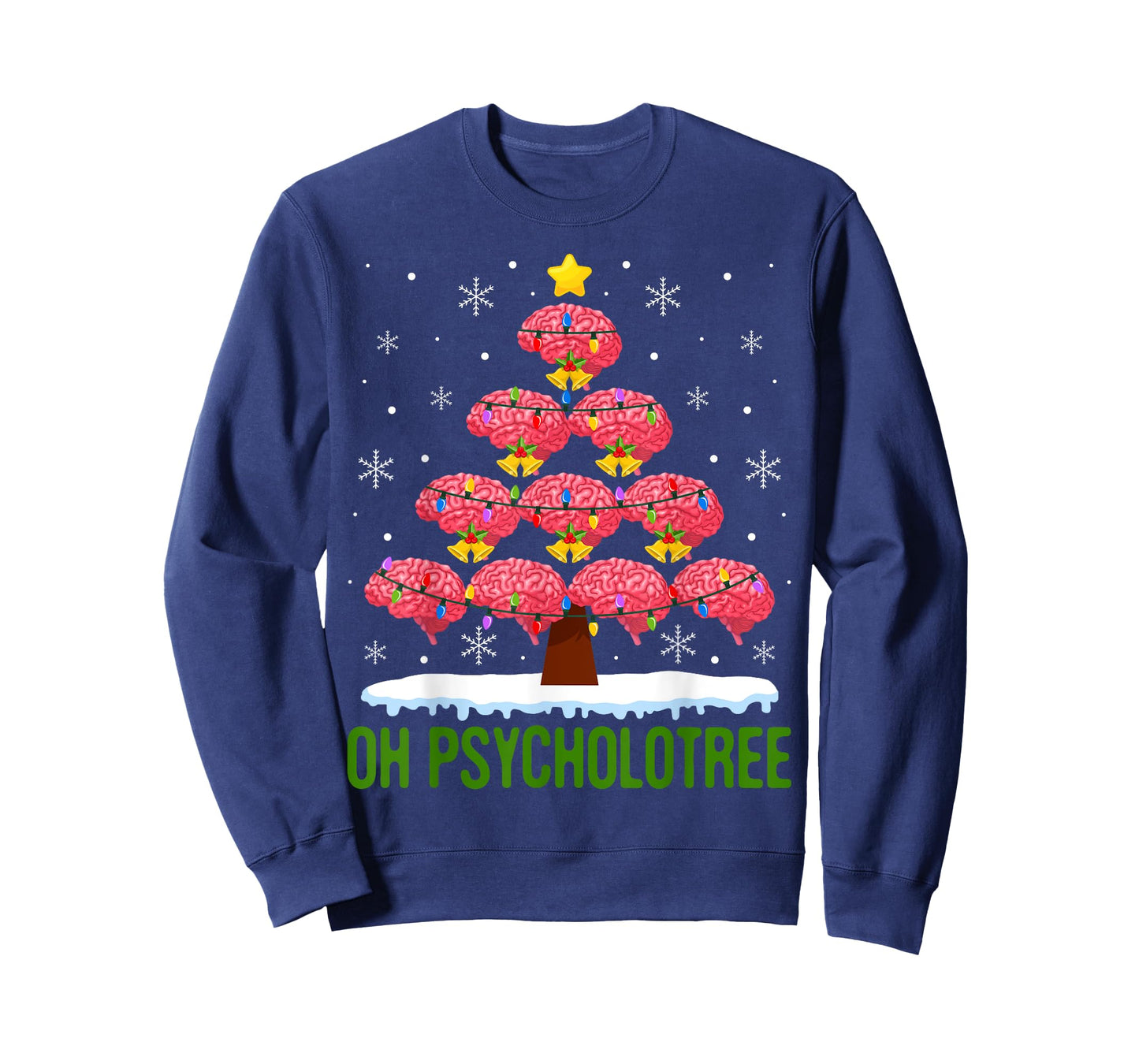 Christmas Tree Oh Psycholotree Psychology Brain Ugly Sweater T-Shirt