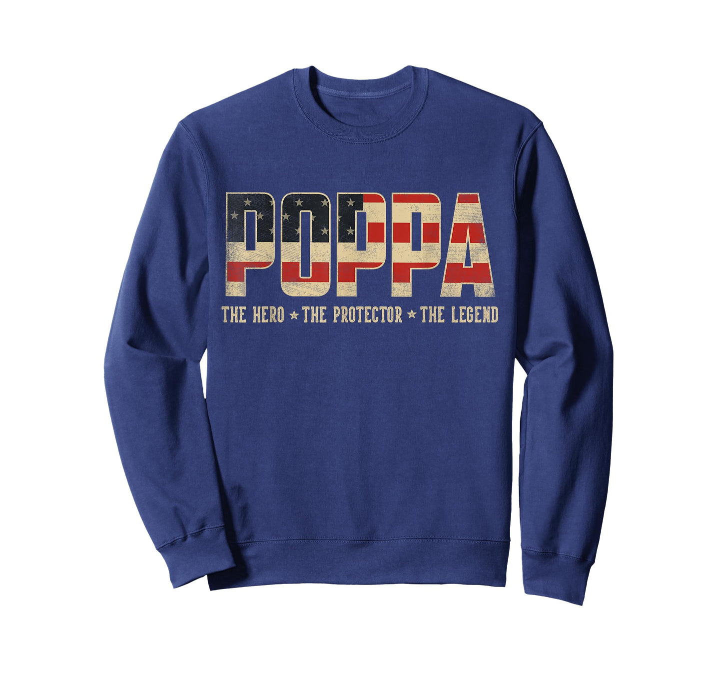 Poppa Protector Hero Legend USA Flag Poppa Father's Day T-Shirt