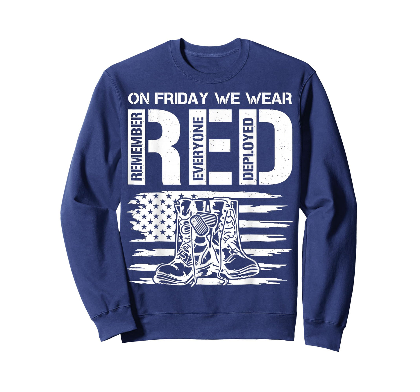 On Friday We Wear Red Friday Military Support Troops US Flag T-Shirt