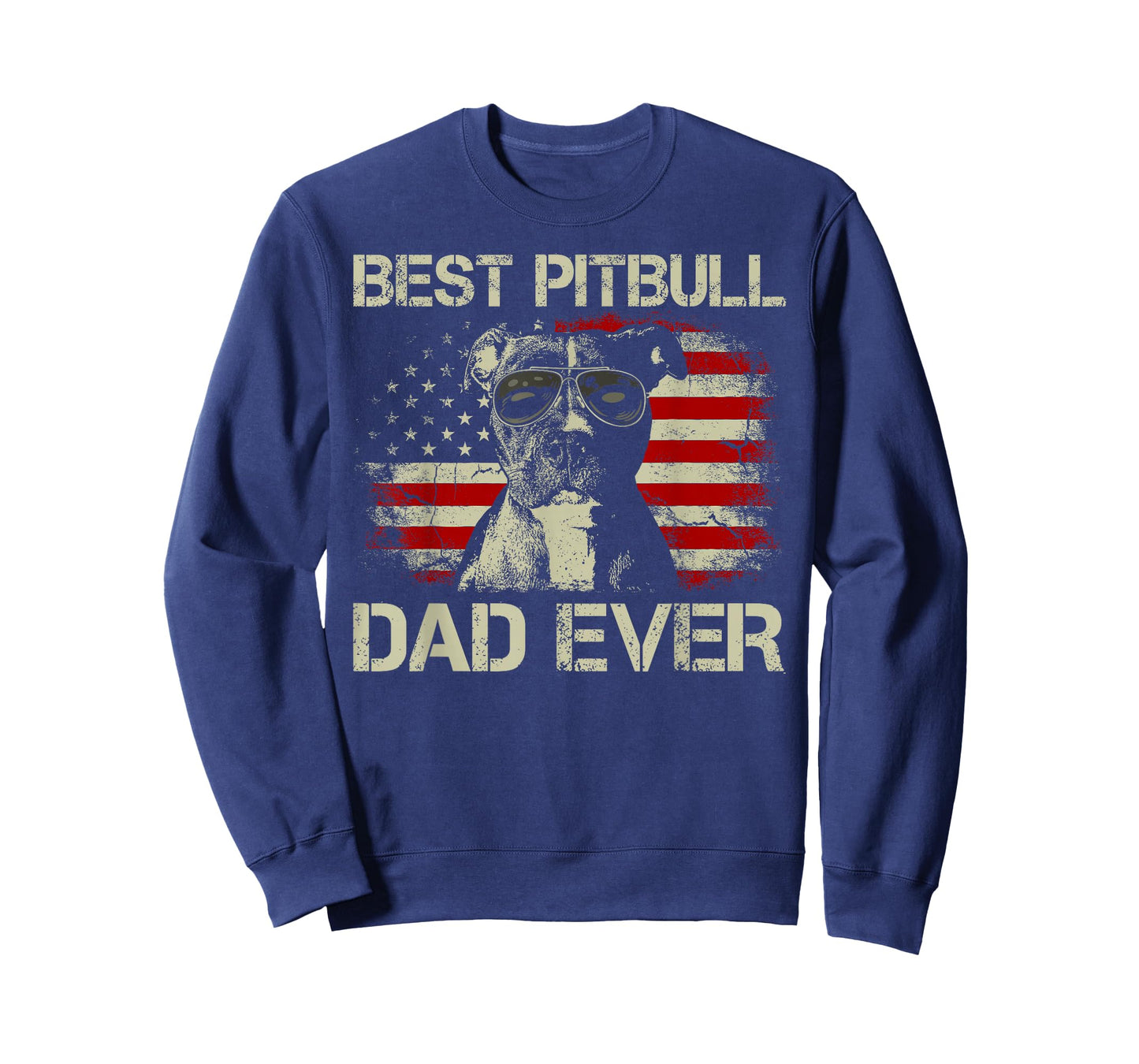 Best Pitbull Dad Ever Tshirt Funny Us Flag Gifts for Dog Dad T-Shirt