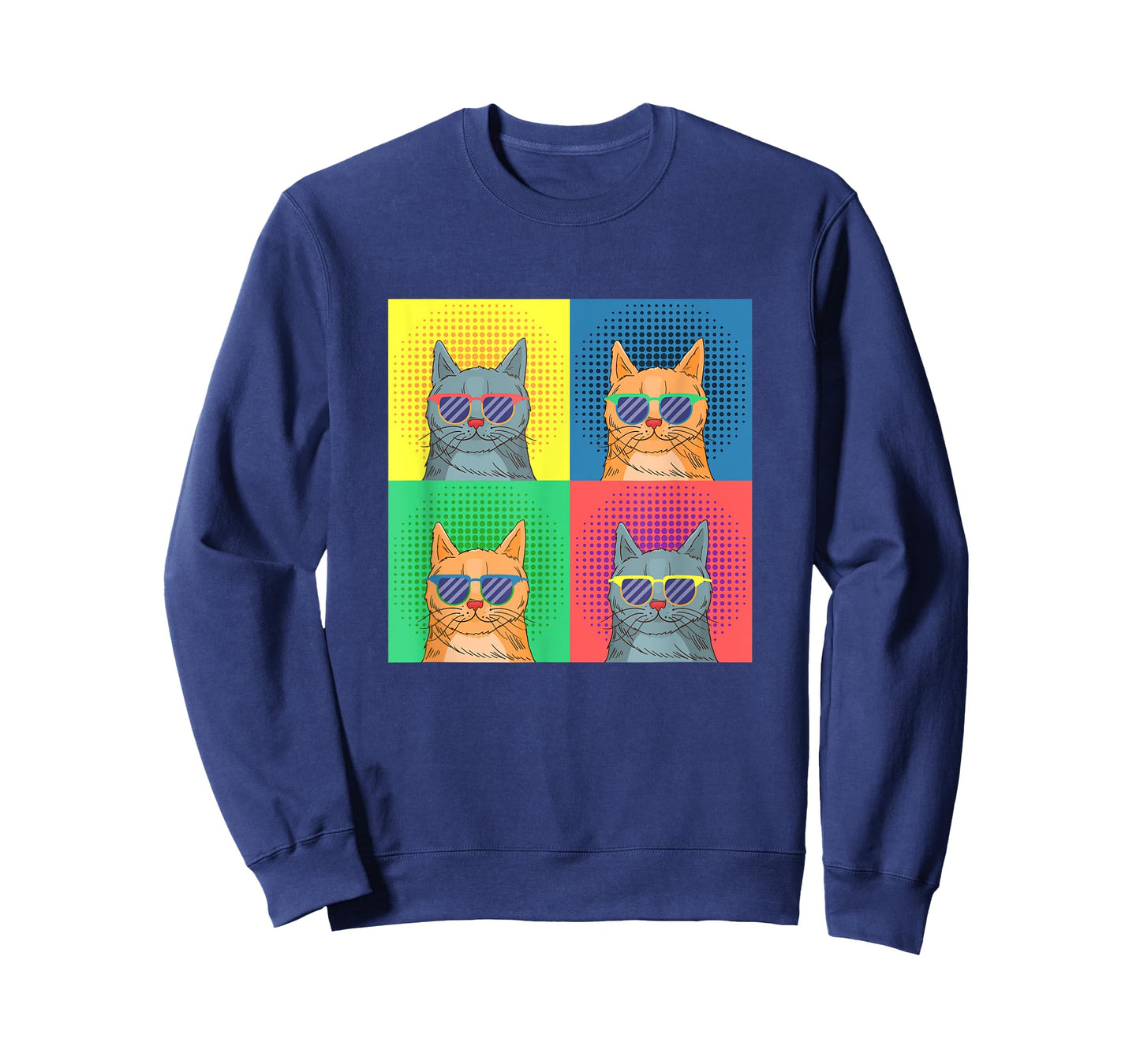 Retro Pop Art Cats - Funny Cat Art Lover Cartoon Design T-Shirt