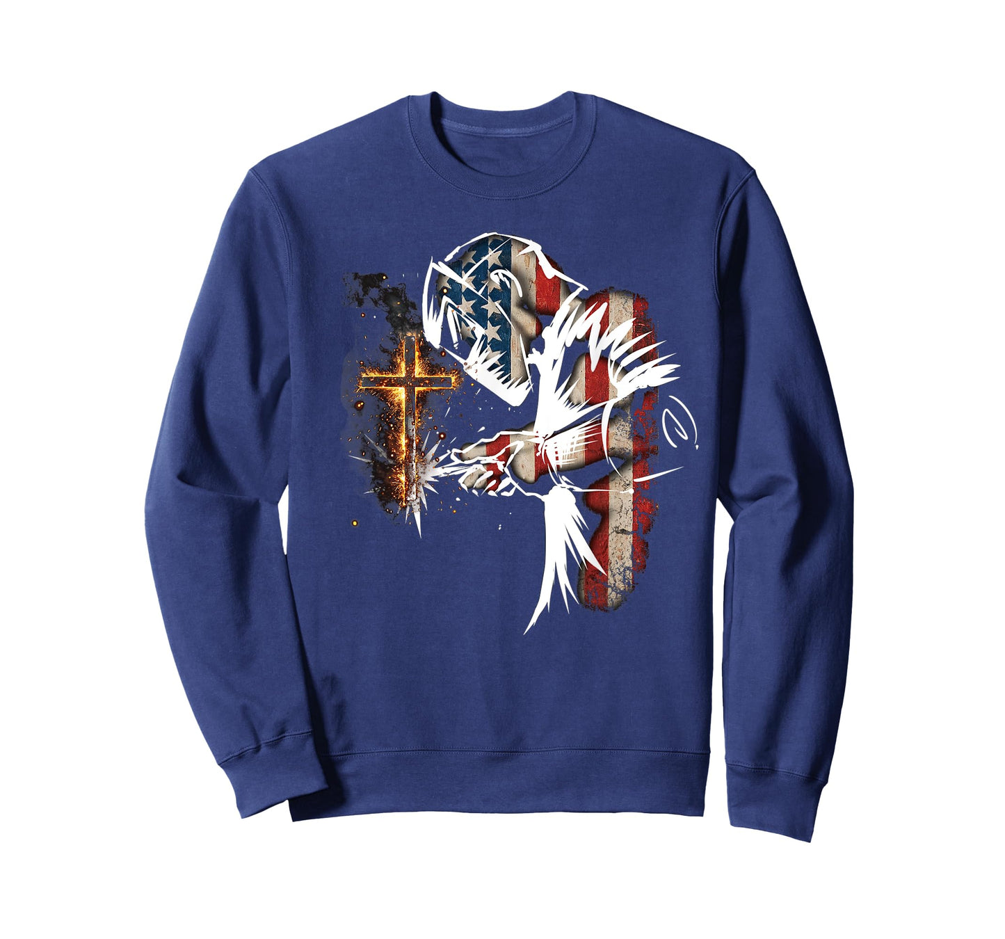 Welder American Flag Mig Tig Welding Faith Cross Christian T-Shirt
