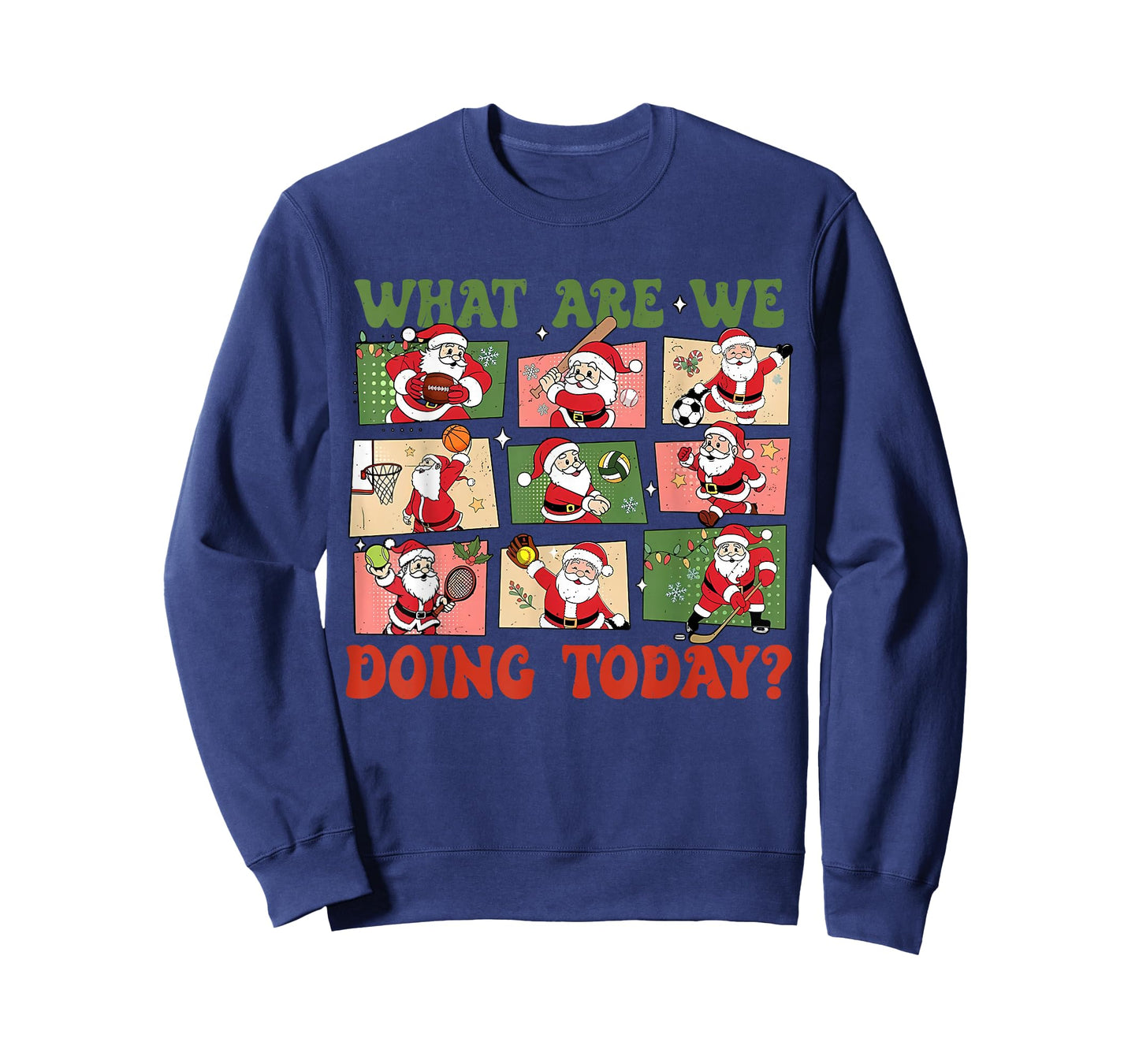 Retro What are We Doing Today Santa PE Teacher Team Xmas T-Shirt