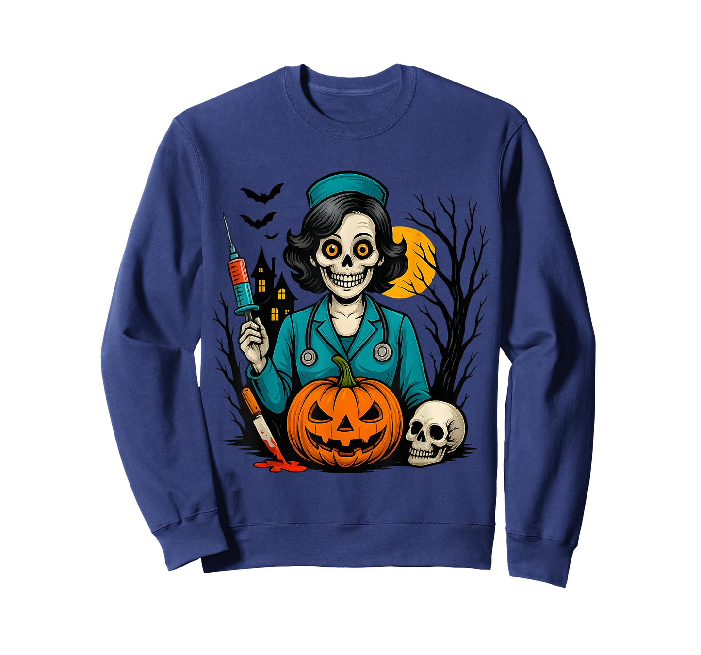 Creepy Skeleton Nurse Halloween Costume for Horror Fans T-Shirt