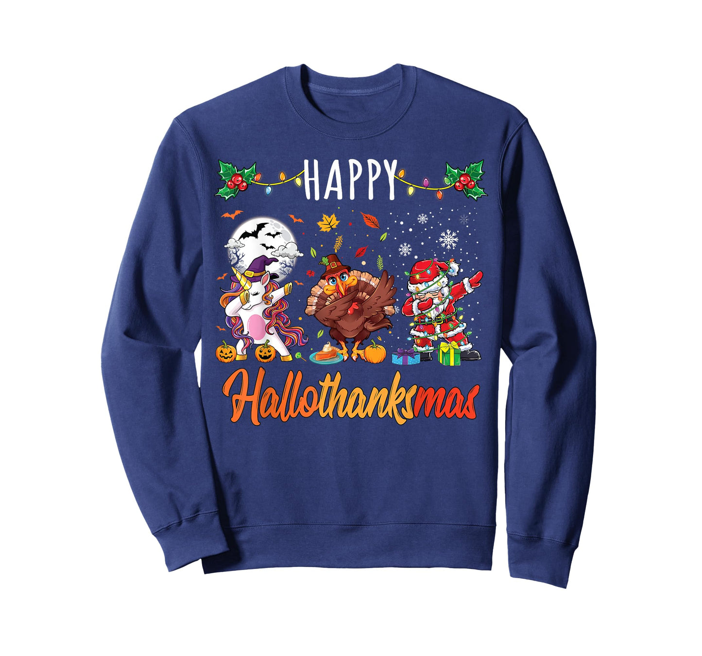 Happy Hallothanksmas Shirt Thanksgiving Halloween Christmas T-Shirt