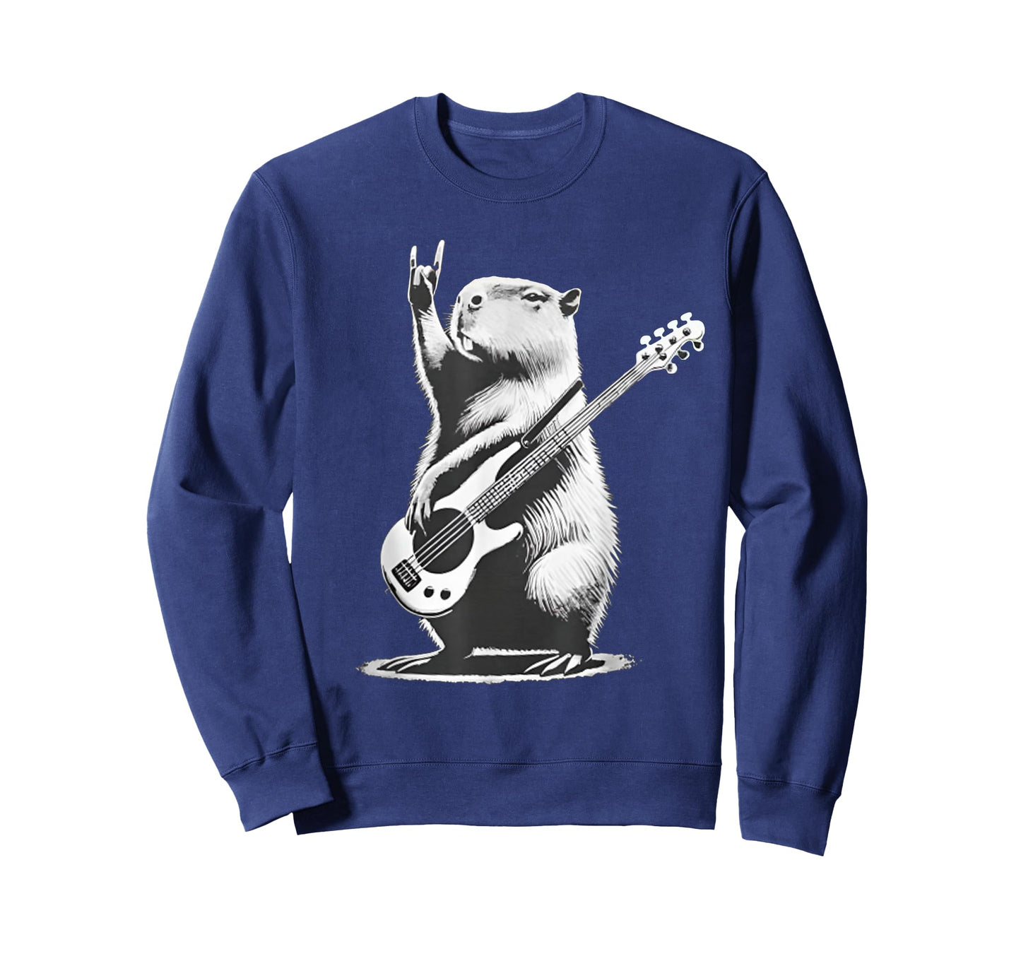 Vintage Capybara Playing Guitar Retro Capybara Rock Music T-Shirt