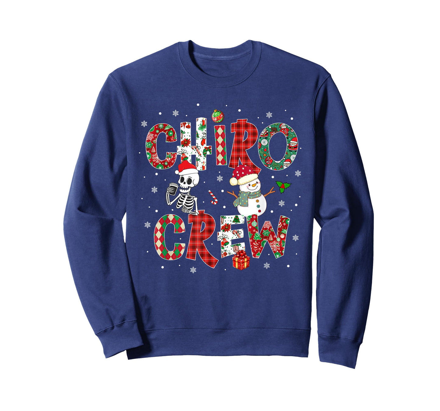 Chiro Crew Coquette Bow Skeleton Chiropractic Christmas T-Shirt