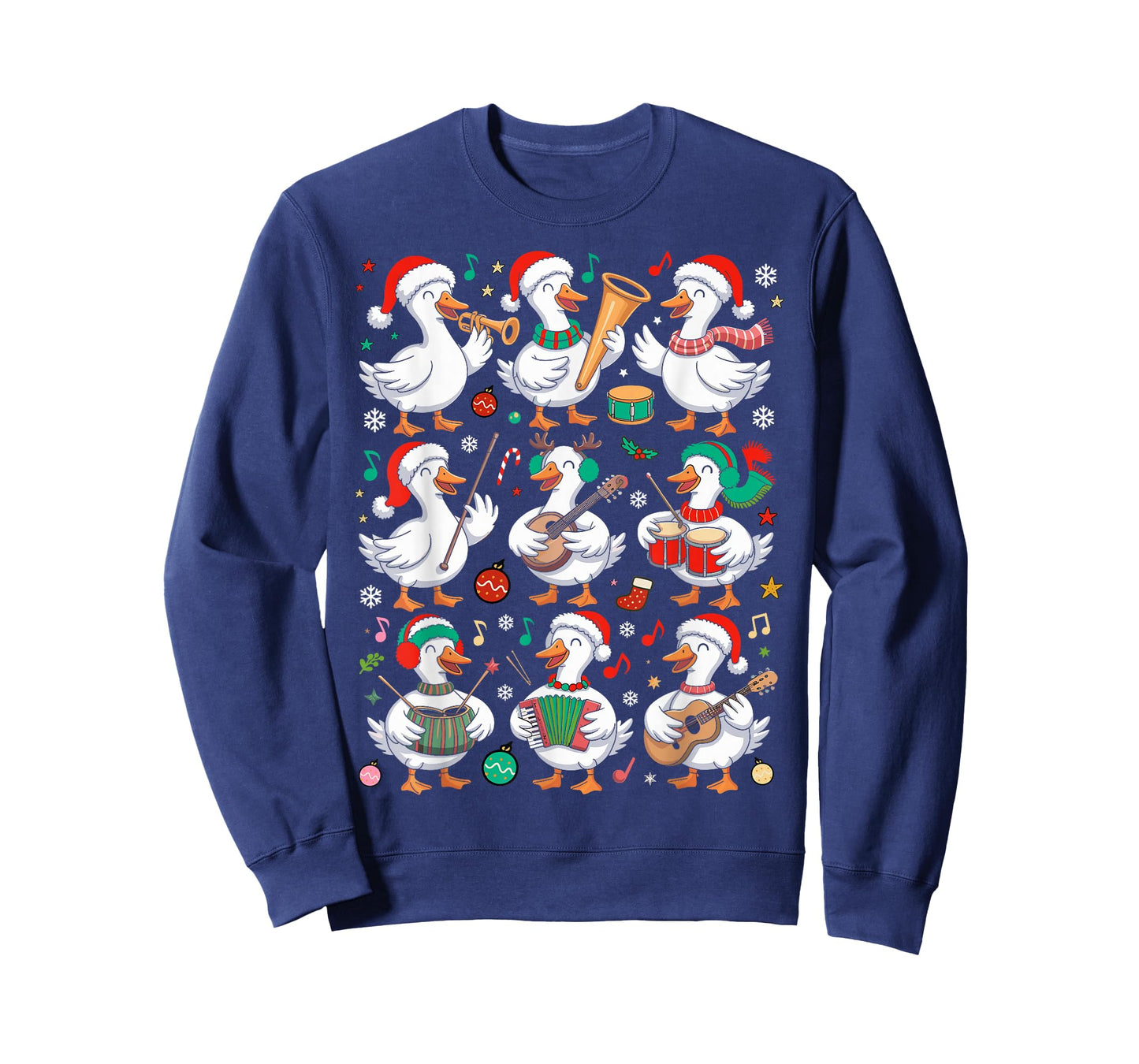 Christmas Music Teacher Goose Playing Musical Instruments T-Shirt