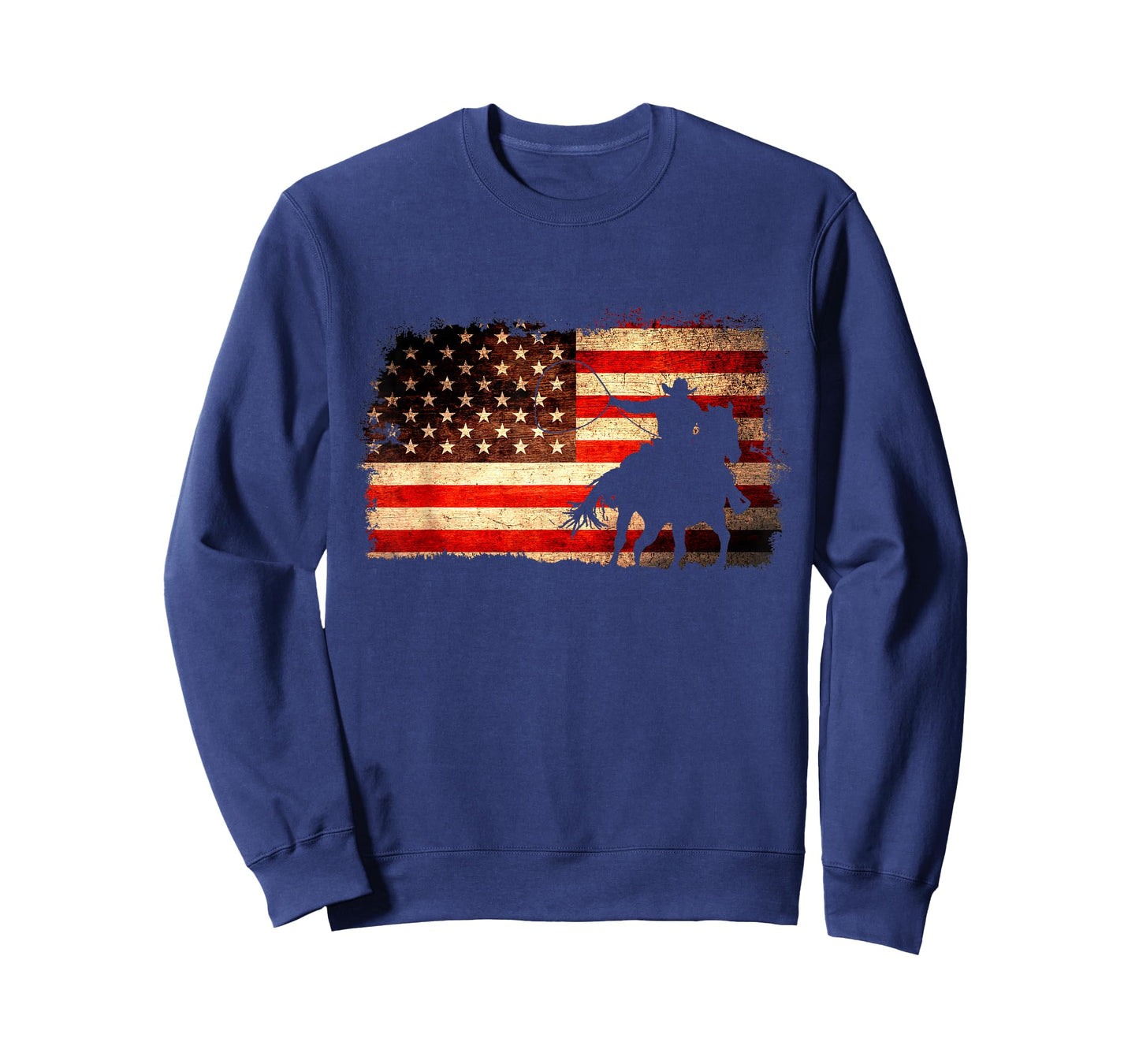 Rodeo Cowboy Western Country Horse USA Flag 4th of July T-Shirt