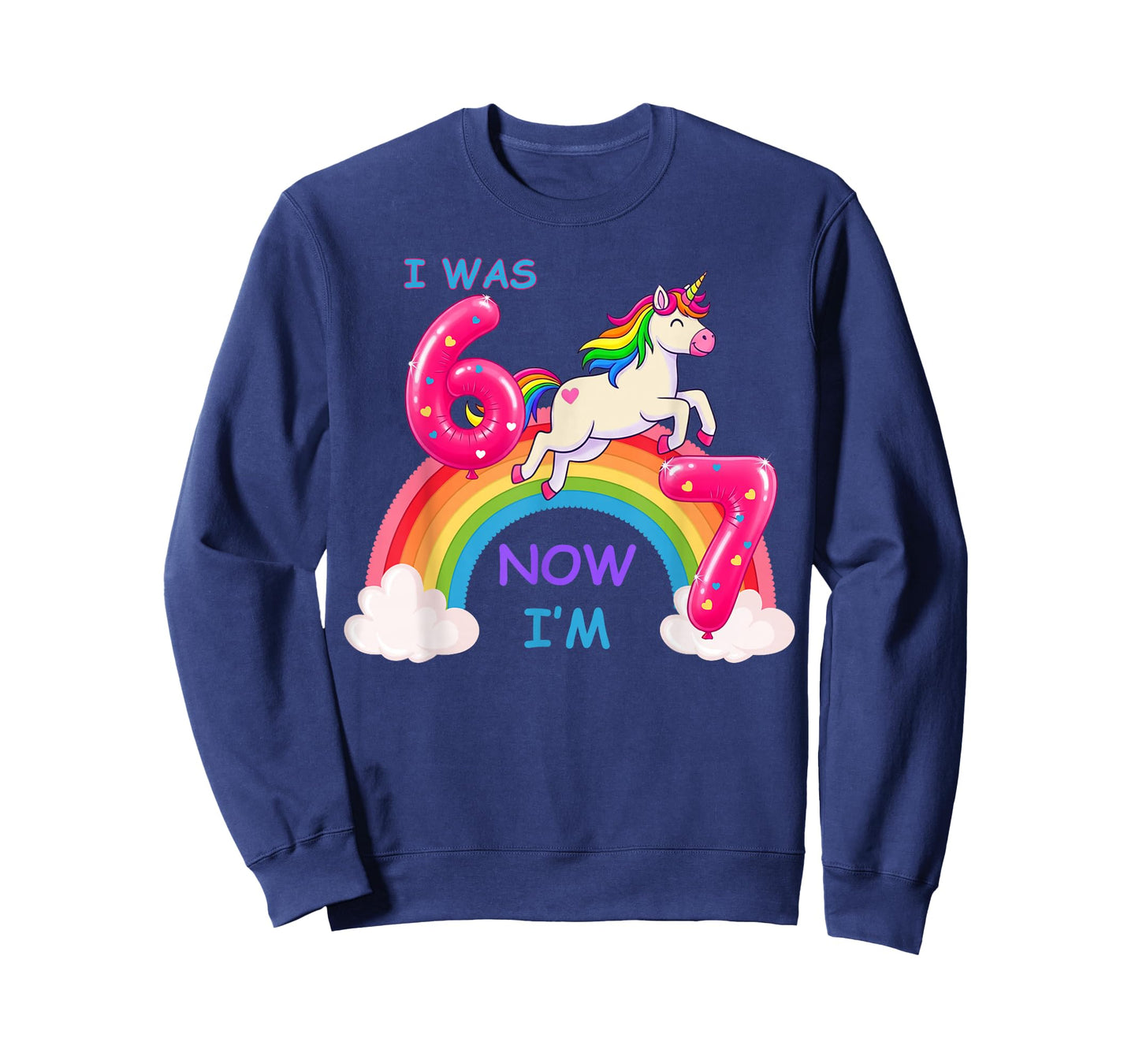 I was Six Now I'm Seven Cute Unicorn 67 Meme 7th Birthday T-Shirt