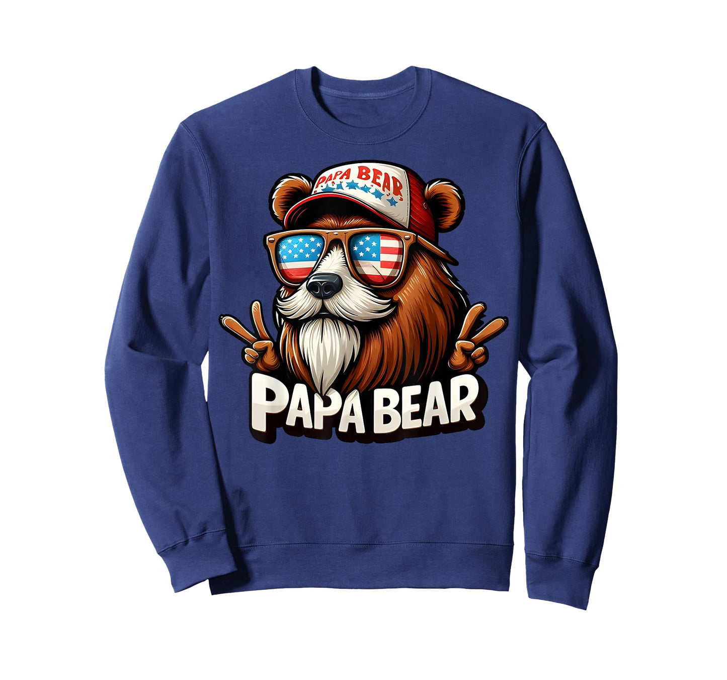 Papa Bear Shirt Fathers Day Gift US American Flag Best Dad T-Shirt