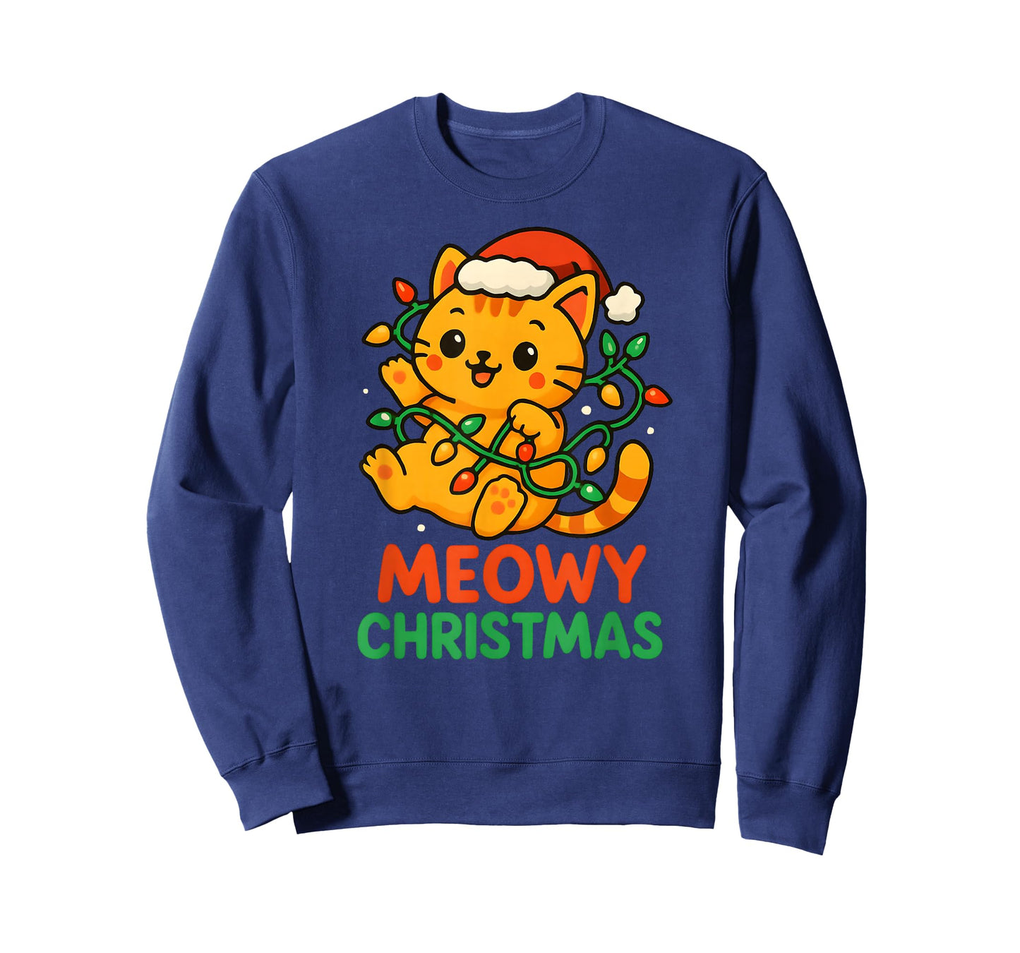 Meowy Christmas Cute Orange Tabby Cat T-Shirt