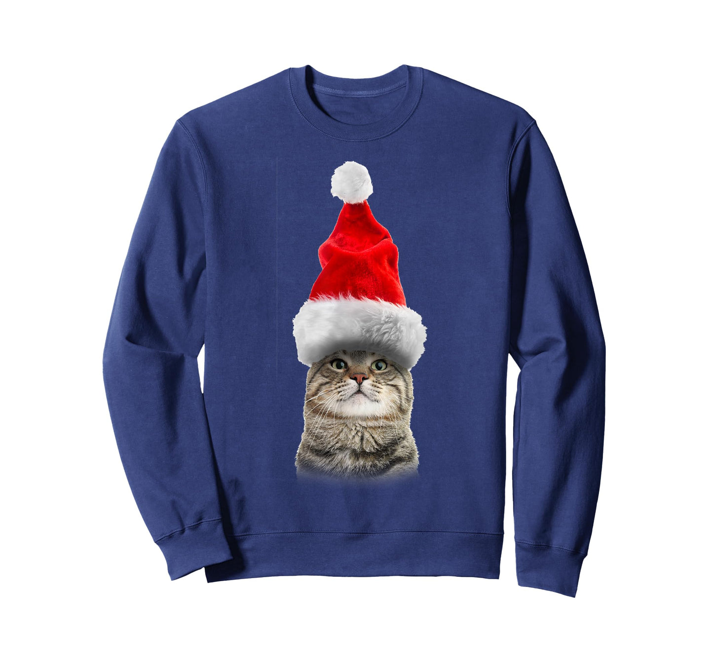 Christmas Tabby Cat in Santa Hat Meowy Christmas Fun T shirt T-Shirt for Men Women Kids