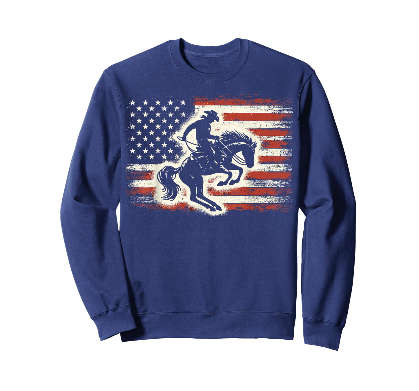 Rodeo Cowboy Horse USA Flag 4th of July T-Shirt