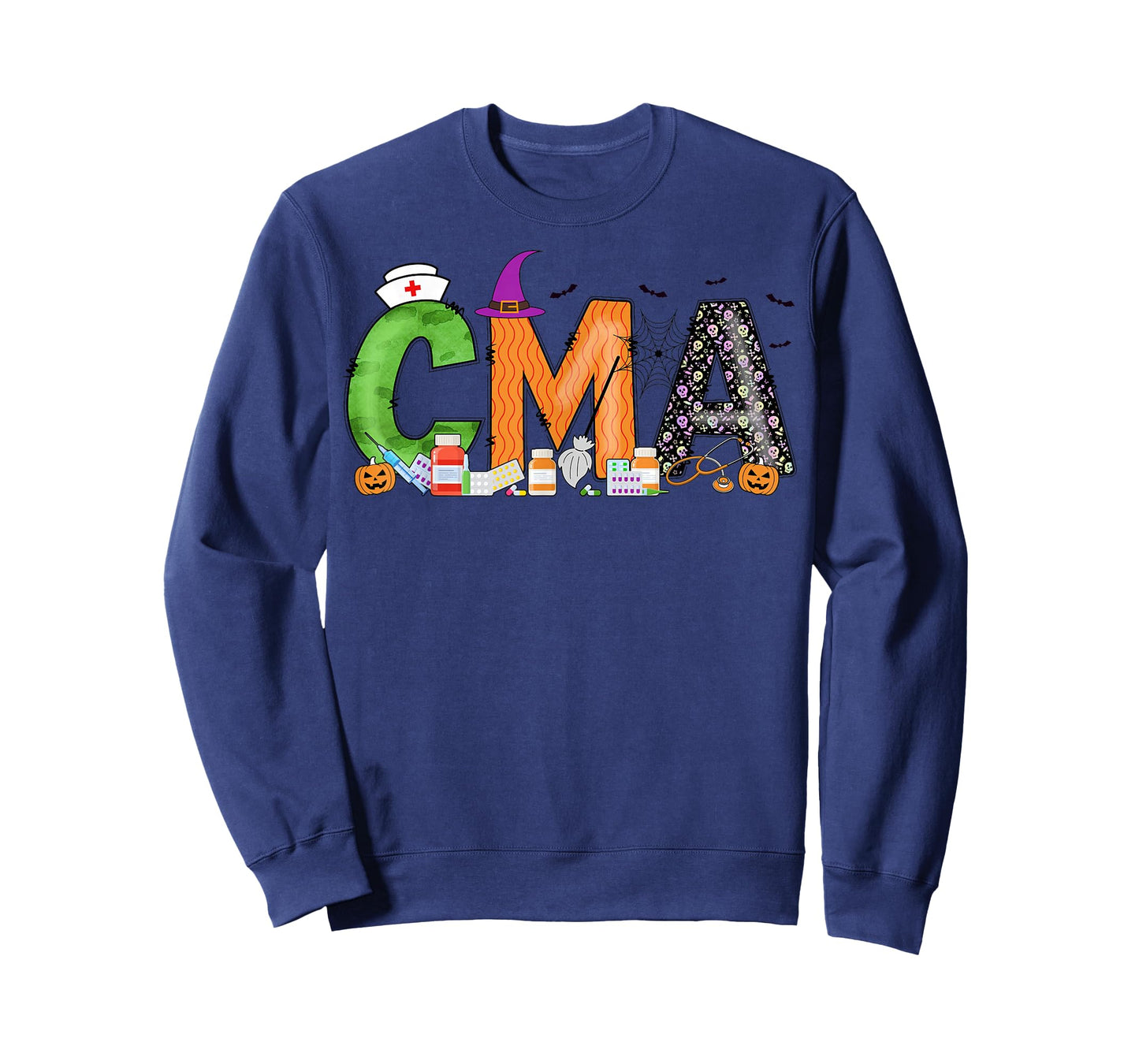 Certified Medical Assistants CMA Witch Nurse Skull Halloween T-Shirt