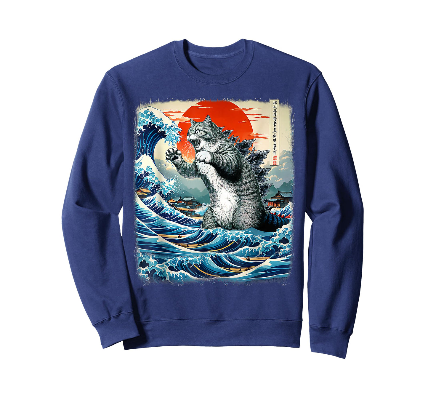 Catzilla Cat Japanese Art Cat Gifts For Men Women Kids T-Shirt