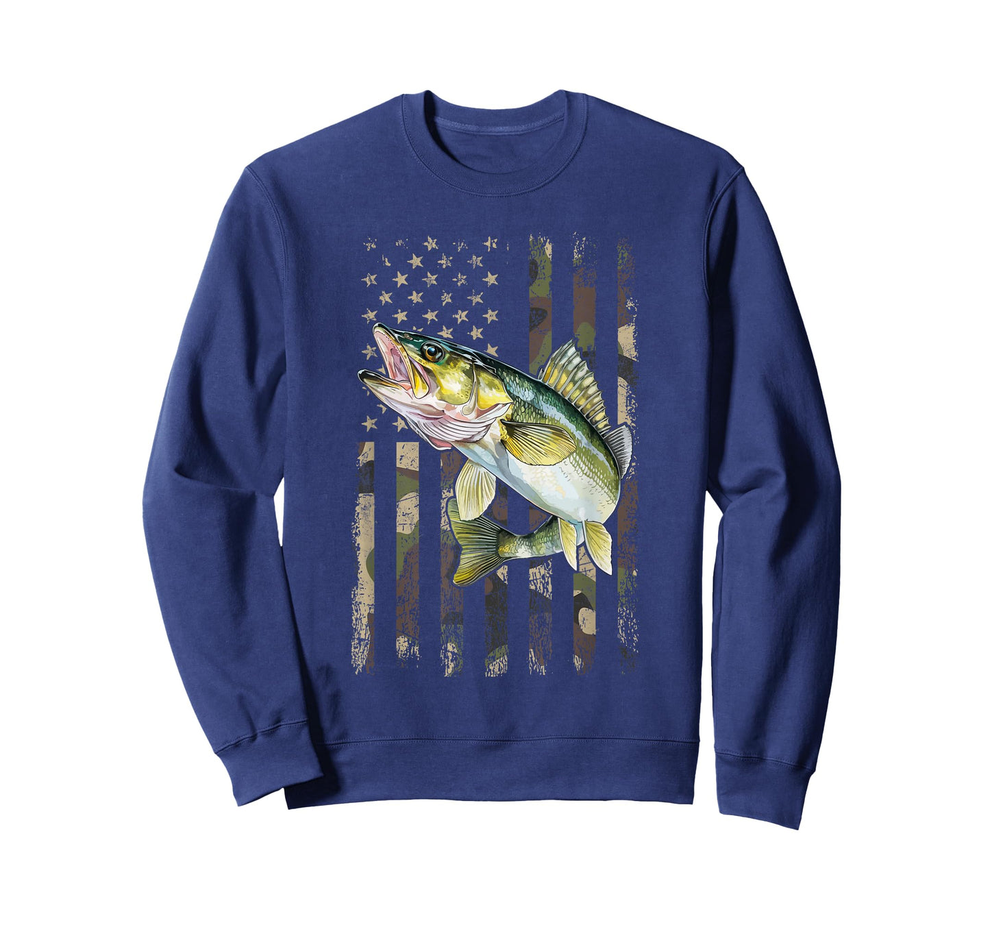 Walleye Camo American Flag, Fishing Walleye T-Shirt