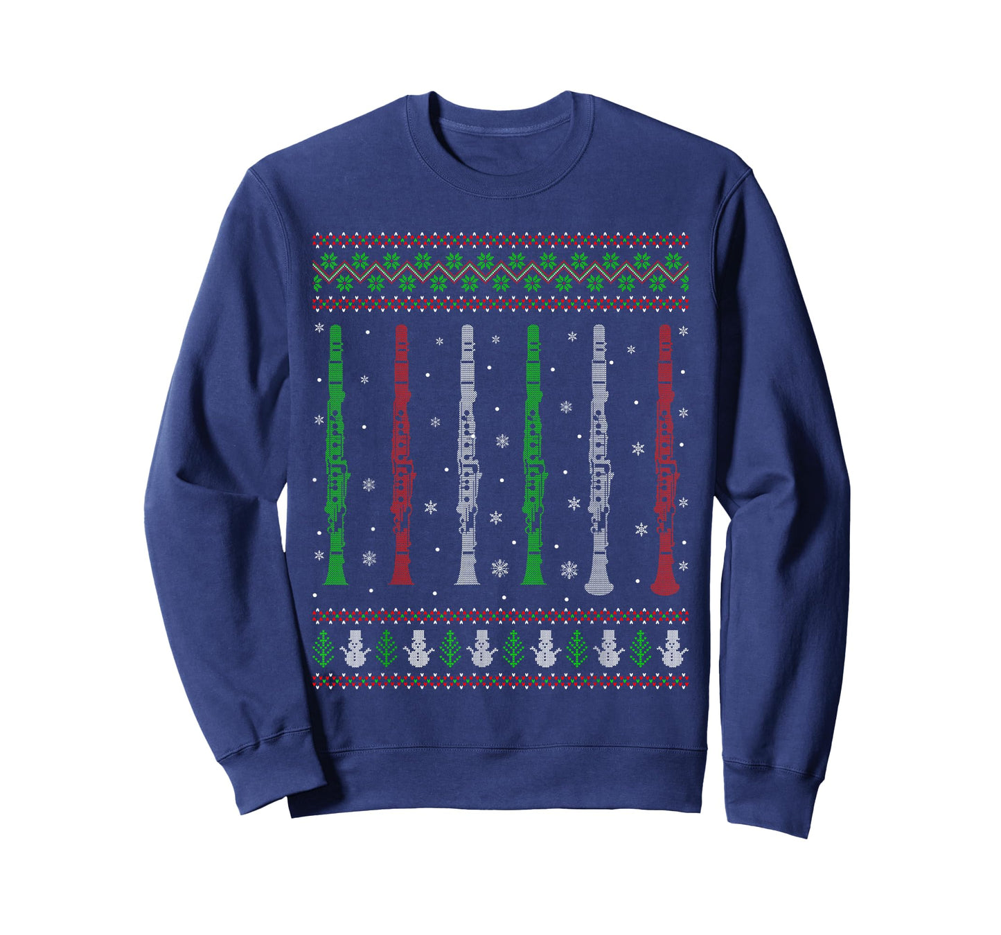 Clarinet Ugly Christmas Sweaters Marching Band Clarinet Xmas T-Shirt