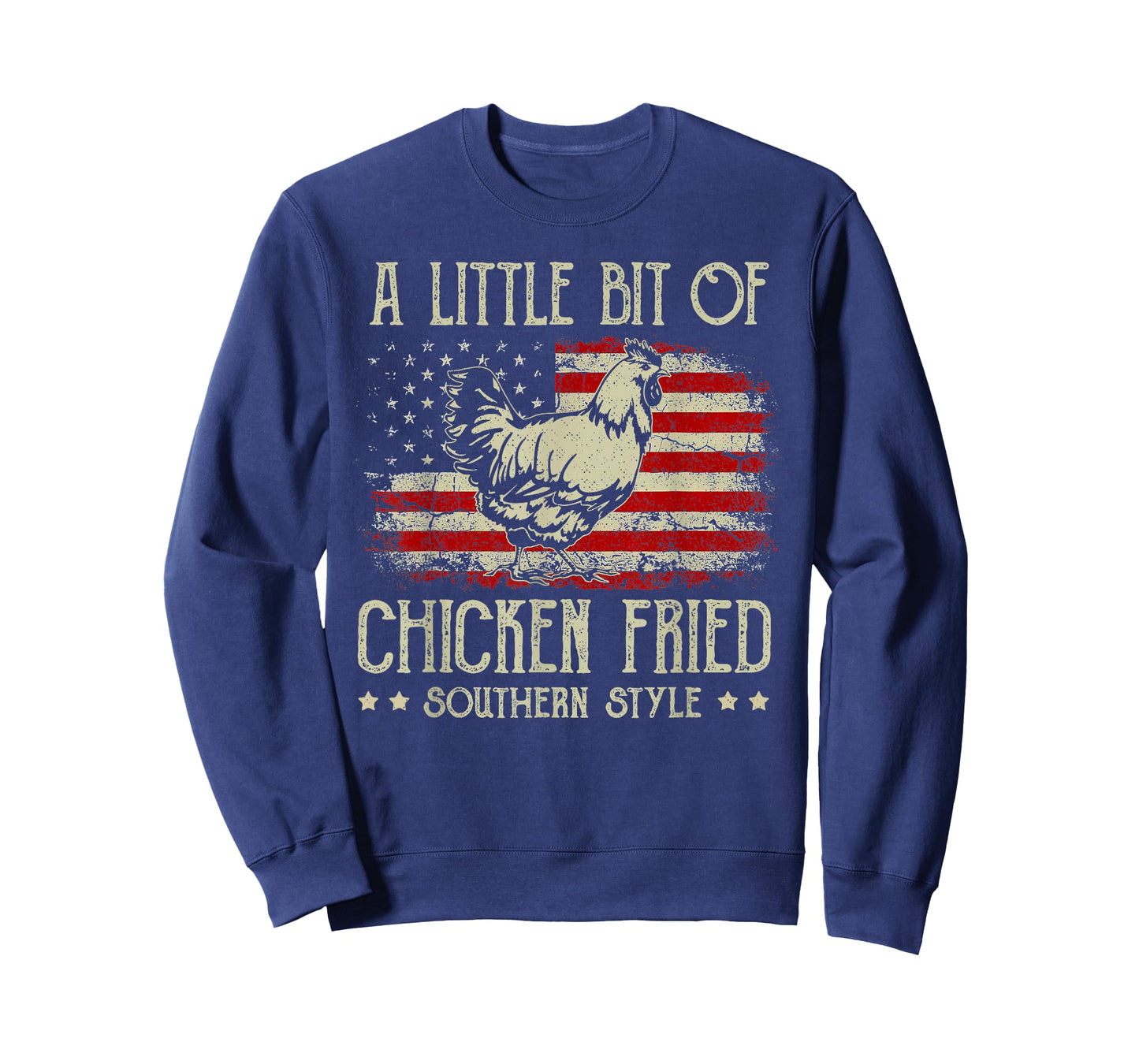 A Little Bit of Chicken Fried Southern Style Vintage US Flag T-Shirt